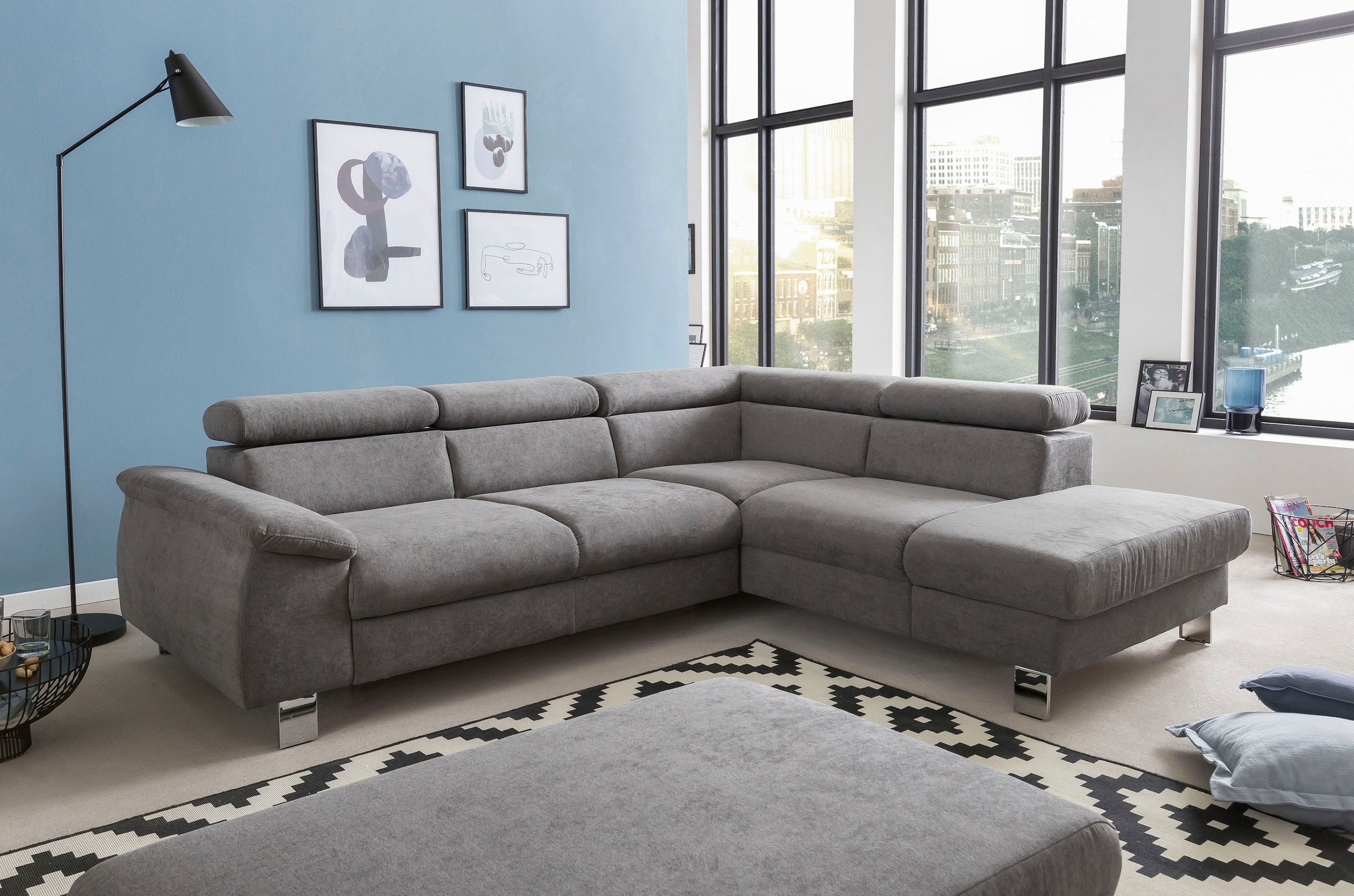 COTTA Ecksofa »Komaris L-Form, B: 249 cm« mit Kopfteilverstellung, optional günstig online kaufen