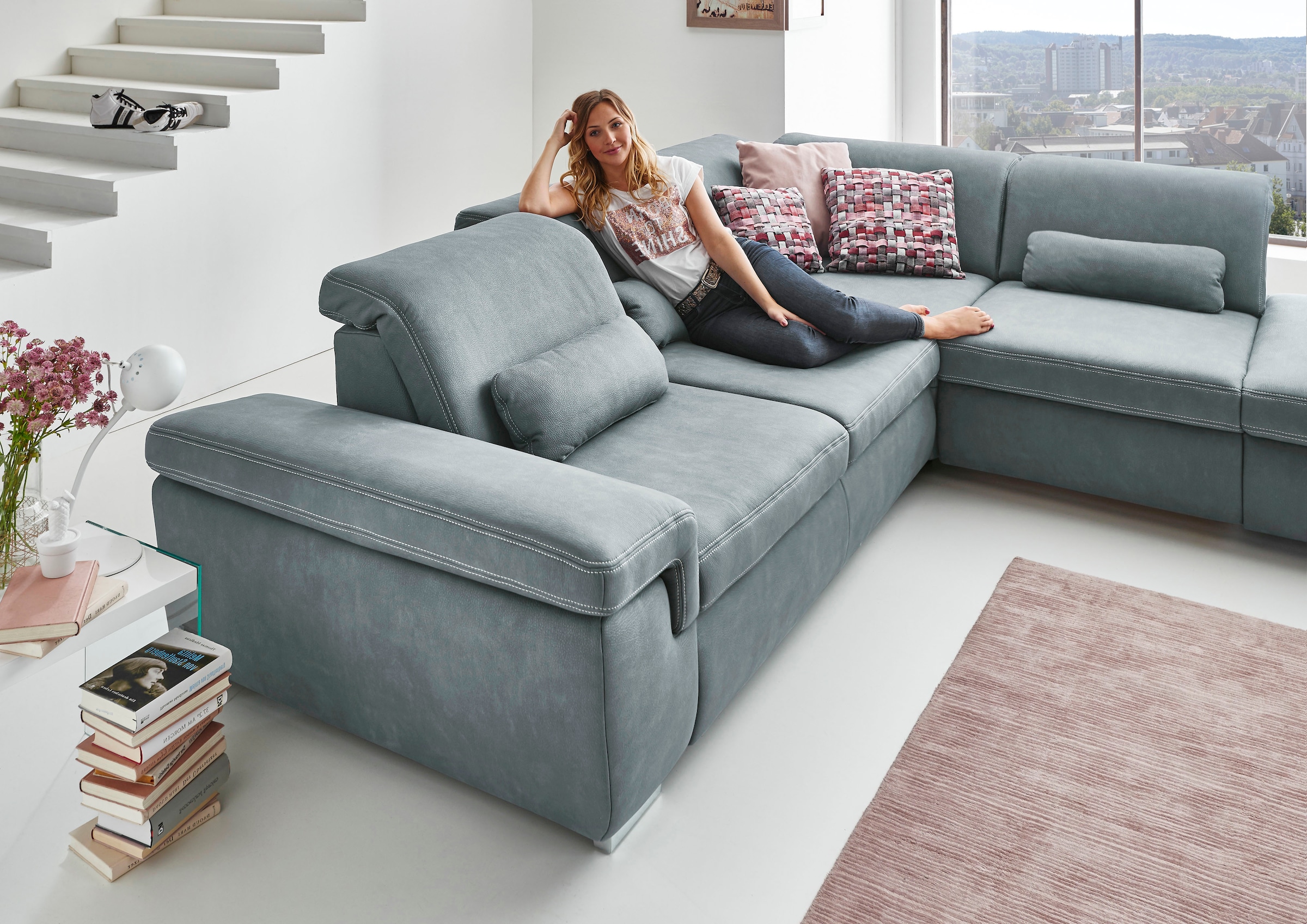 Die PlanBar Ecksofa »MP-IN17041 L-Form, Breite 320 cm« mit Sitztiefenverstellung, optional Kopfteilverstellung & Bettfunktion