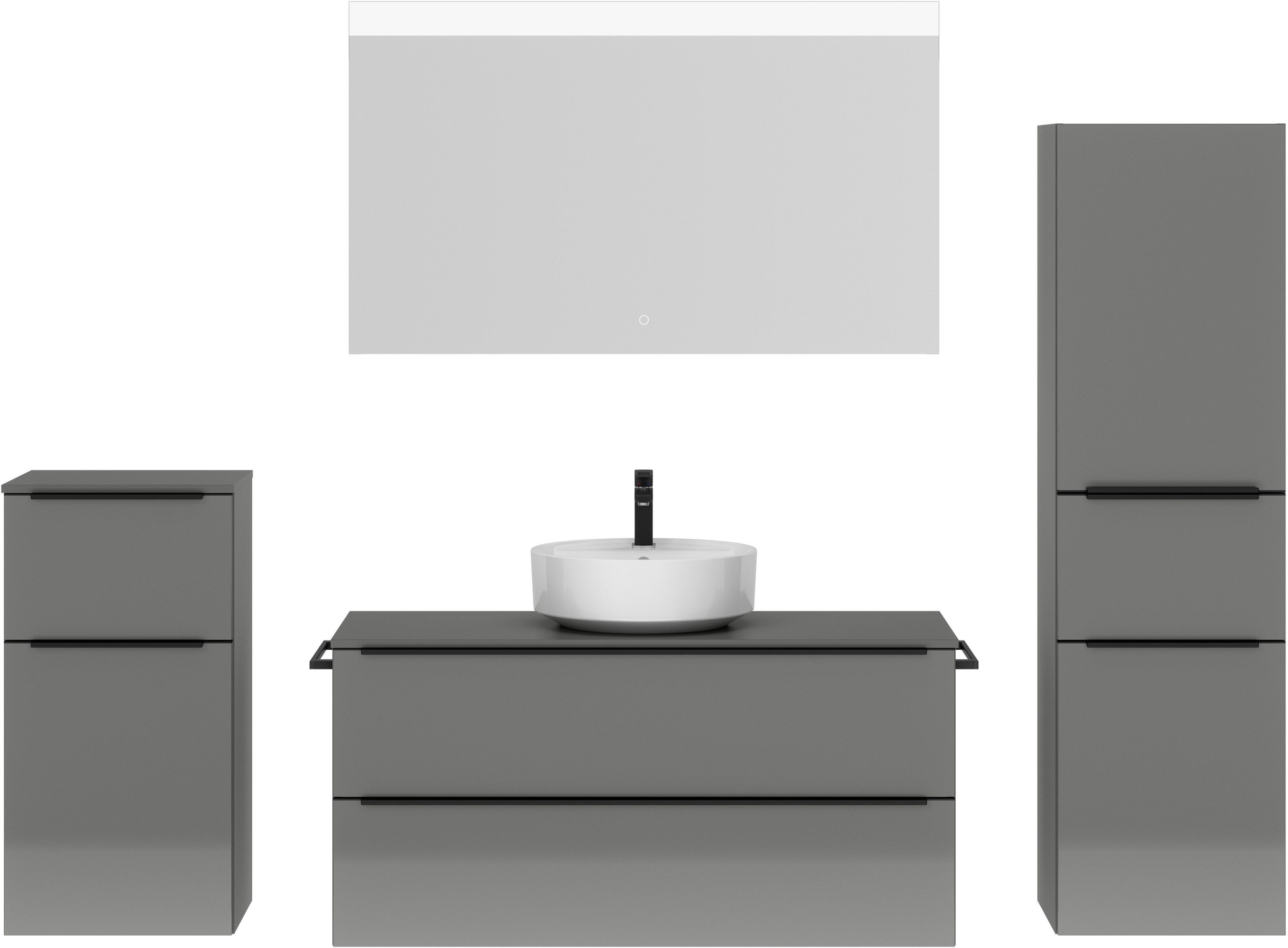 nobilia® Badmöbel-Set »Alvene« vormontiert, mit Soft-Close, 4 Stk. tlg. günstig online kaufen