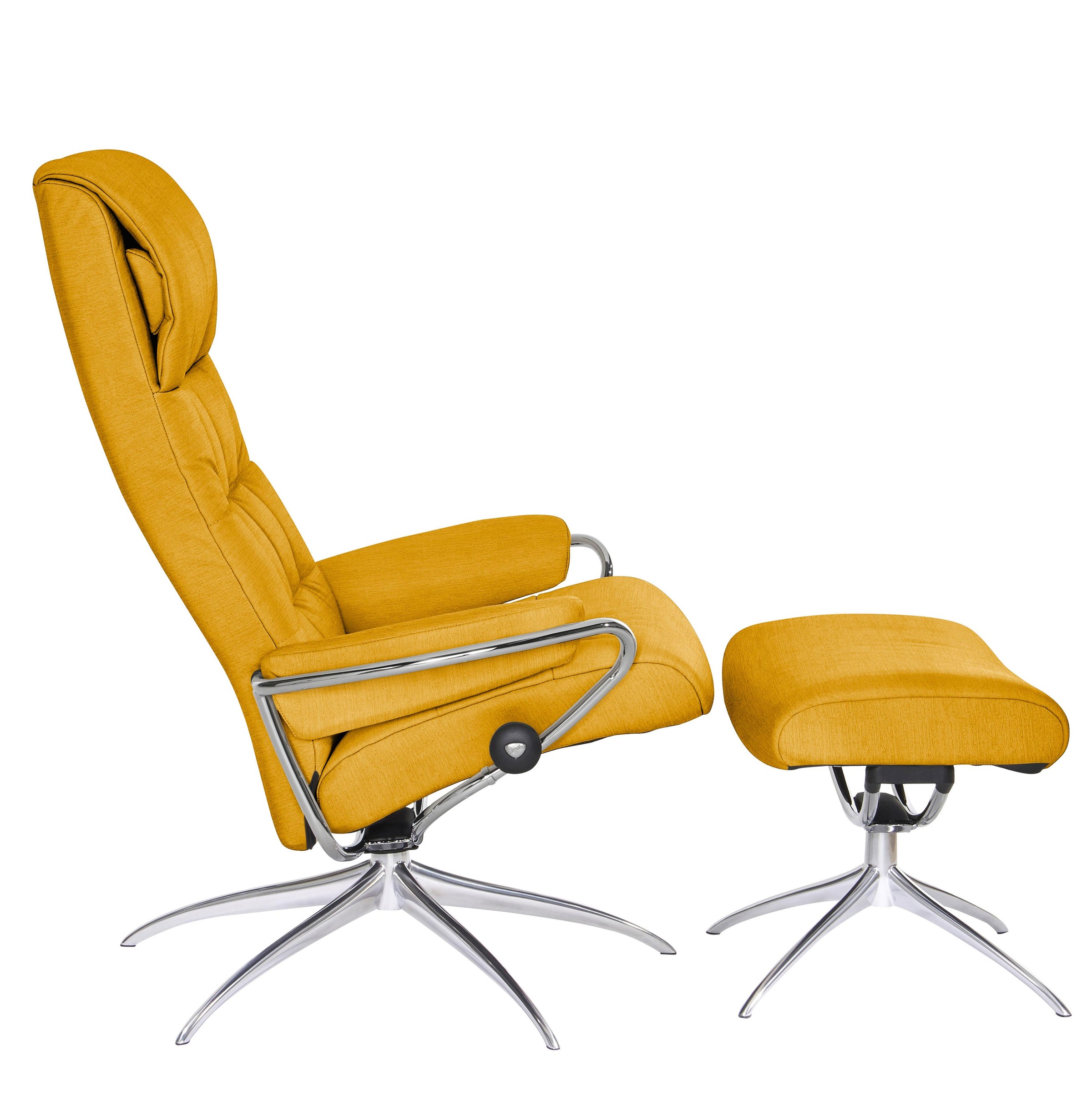 Stressless® Relaxsessel »London«, (Set, Relaxsessel mit Hocker), mit Hocker, High Back, mit Star Base, Gestell Chrom
