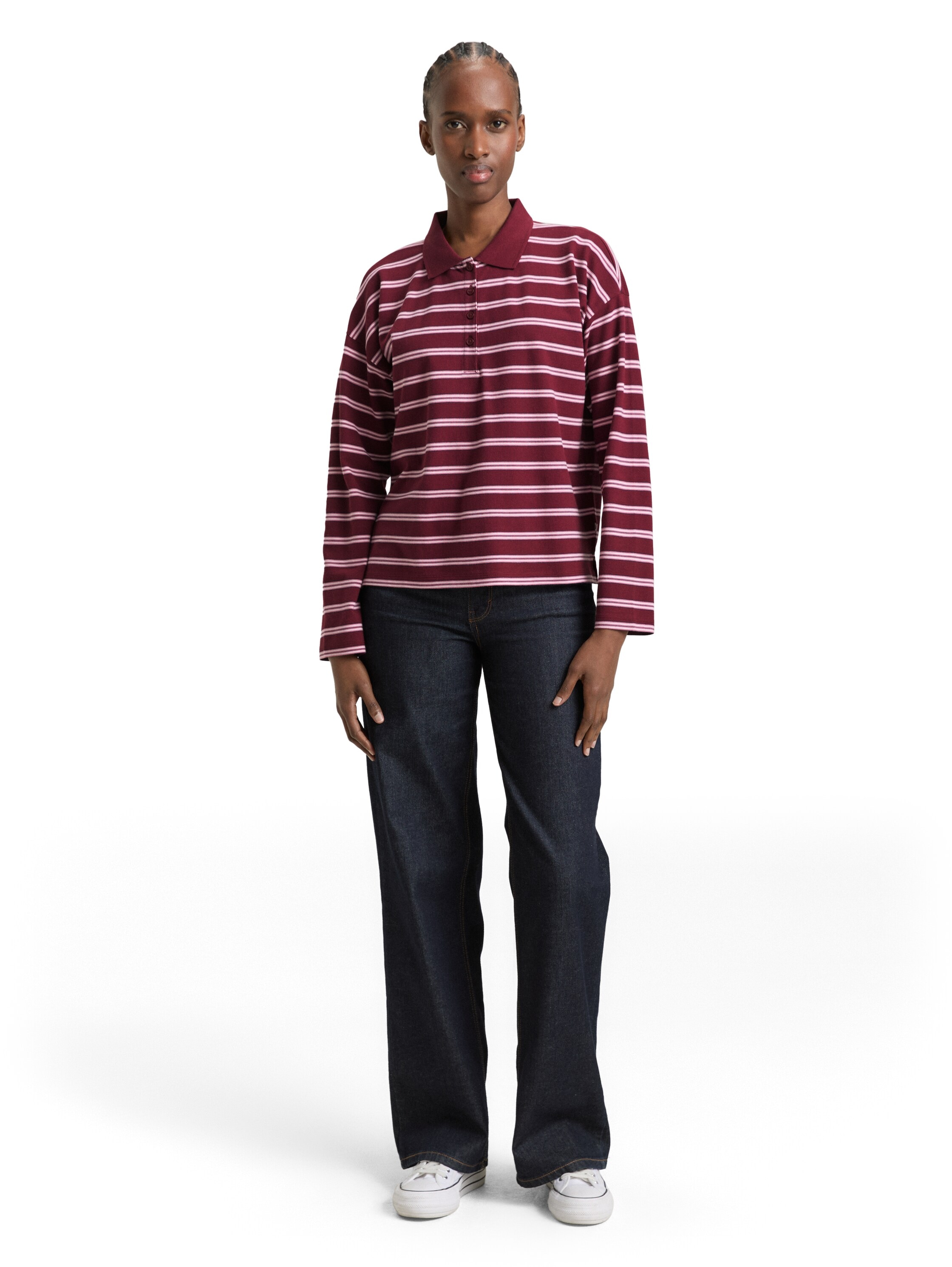 TOM TAILOR Denim Langarmshirt mit Streifen Muster
