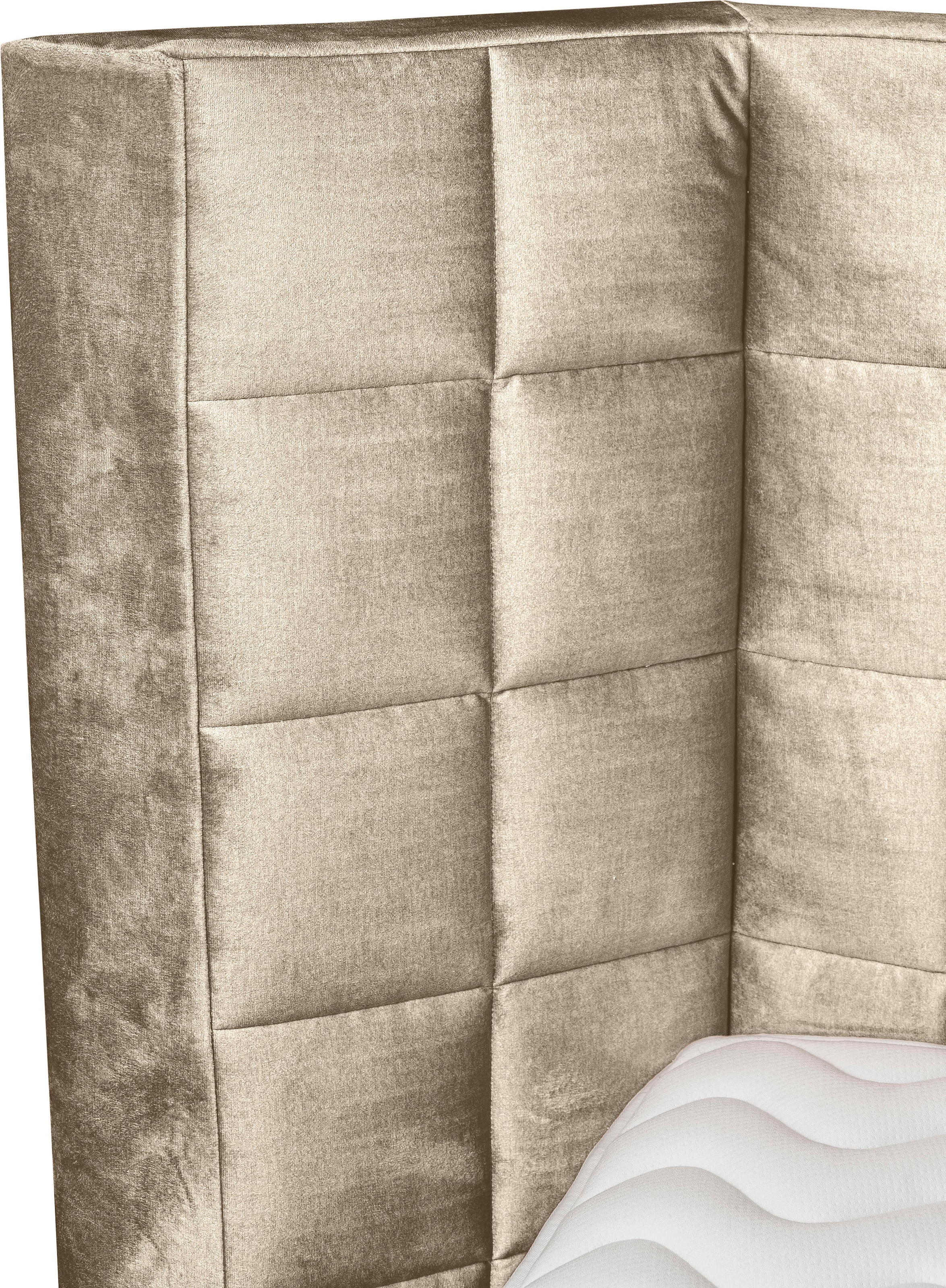 Places of Style Boxspringbett »Piazza«, mit Steppung und Kopfteil mit seitlichen Flügeln