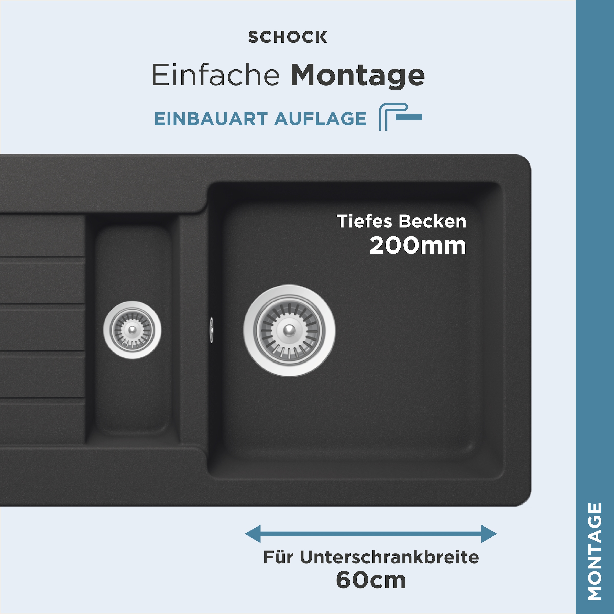 Schock Granitspüle »Typos DS«, mit Restebecken