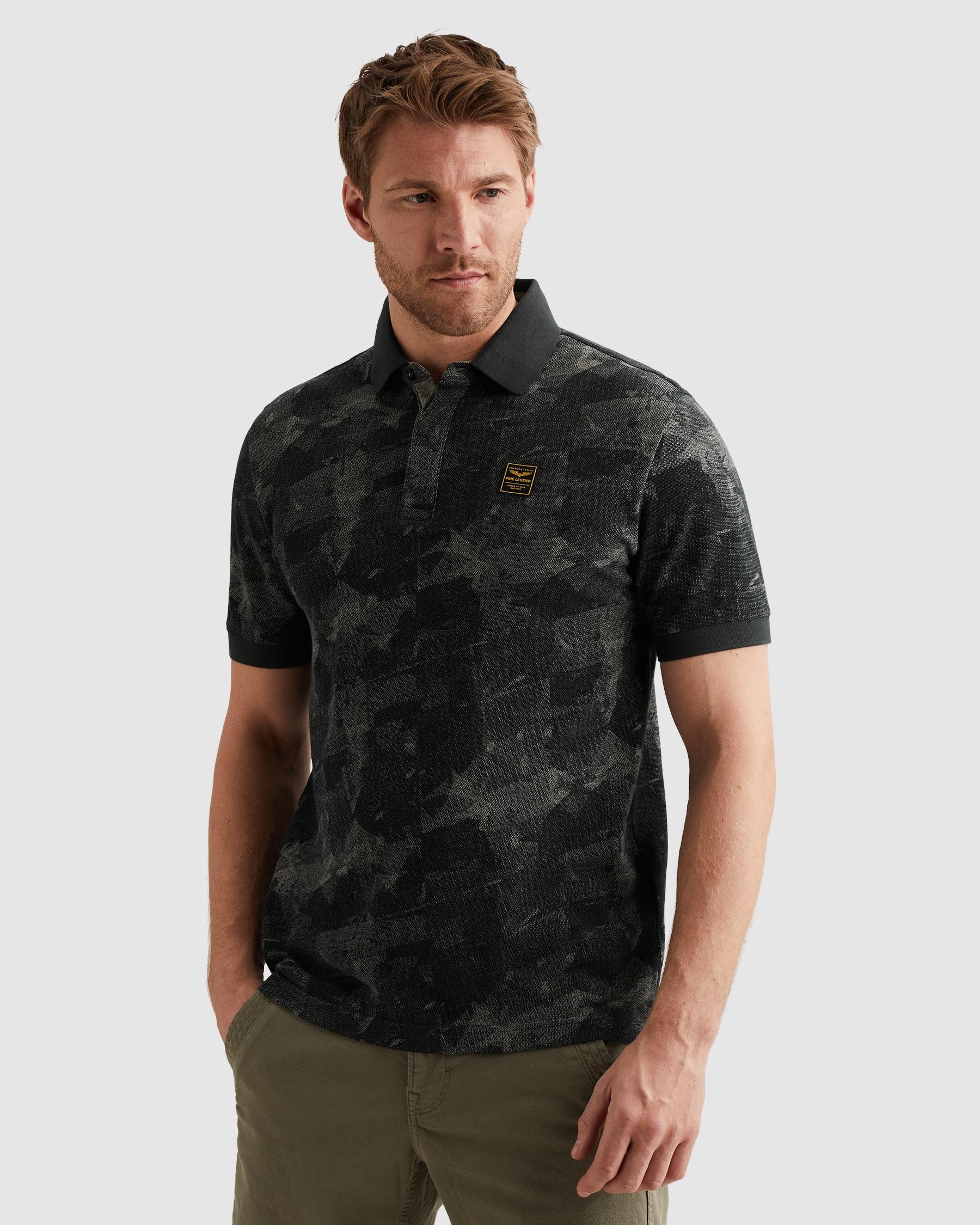 PME LEGEND Poloshirt »Short sleeve polo printed two tone pique« mit Logo Stickerei