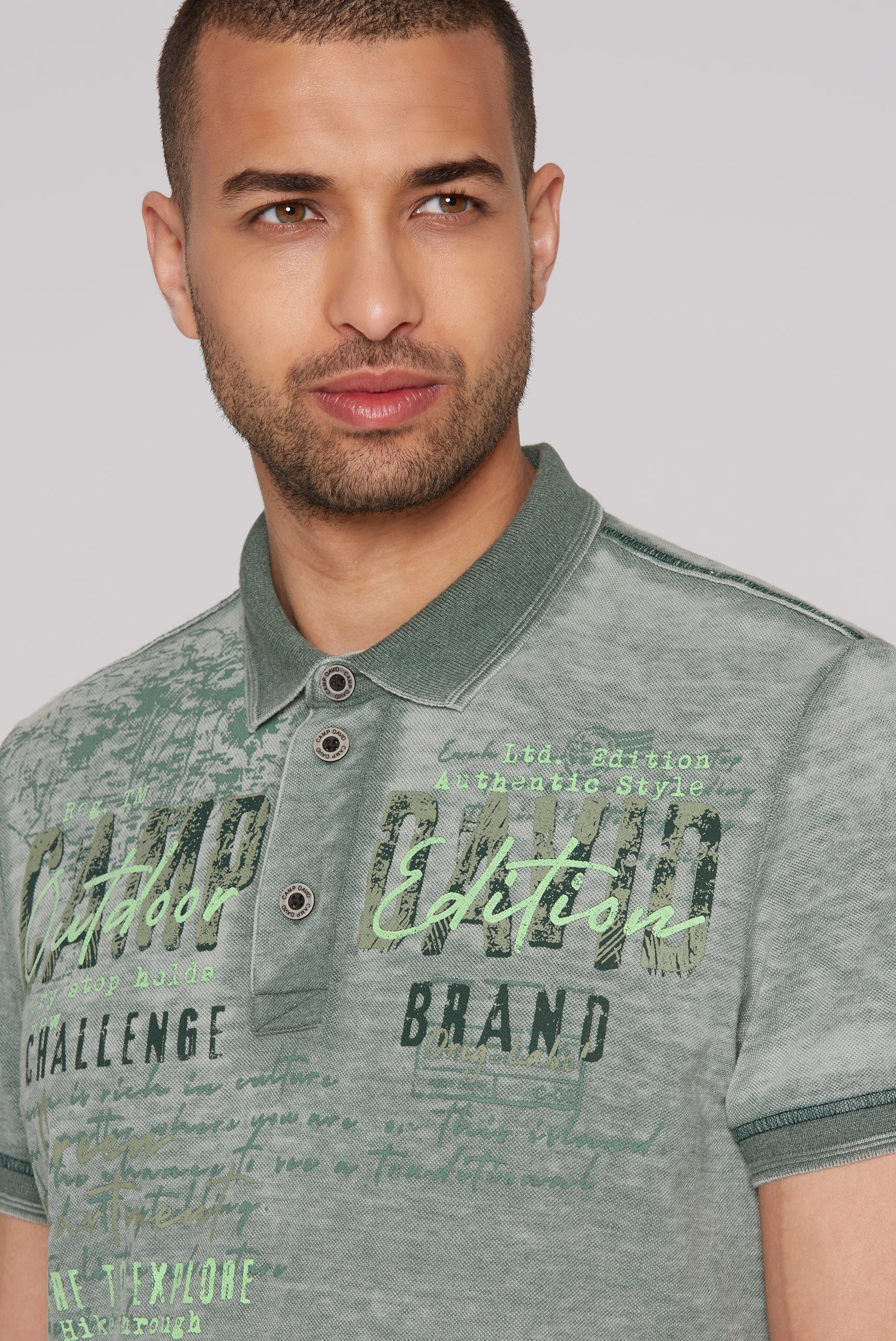 CAMP DAVID Poloshirt, mit Logo Print