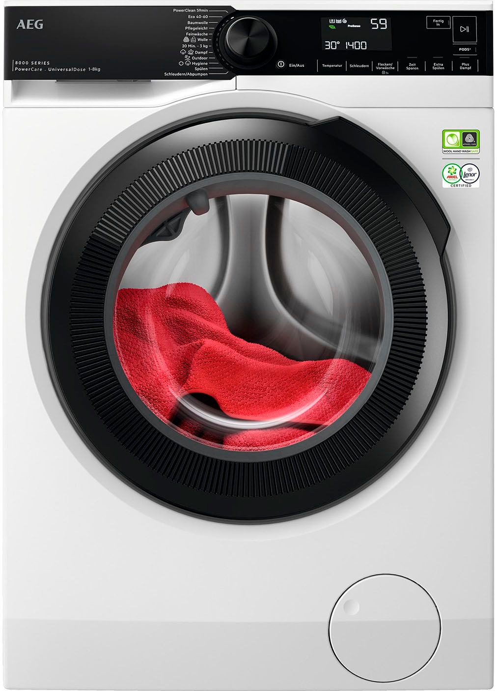 AEG Waschmaschine »LR8EG75480«, 8000, LR8EG75480, 8 kg, 1400 U/min, ÖKO-Schontrommel - Behutsamer Umgang mit Textilien