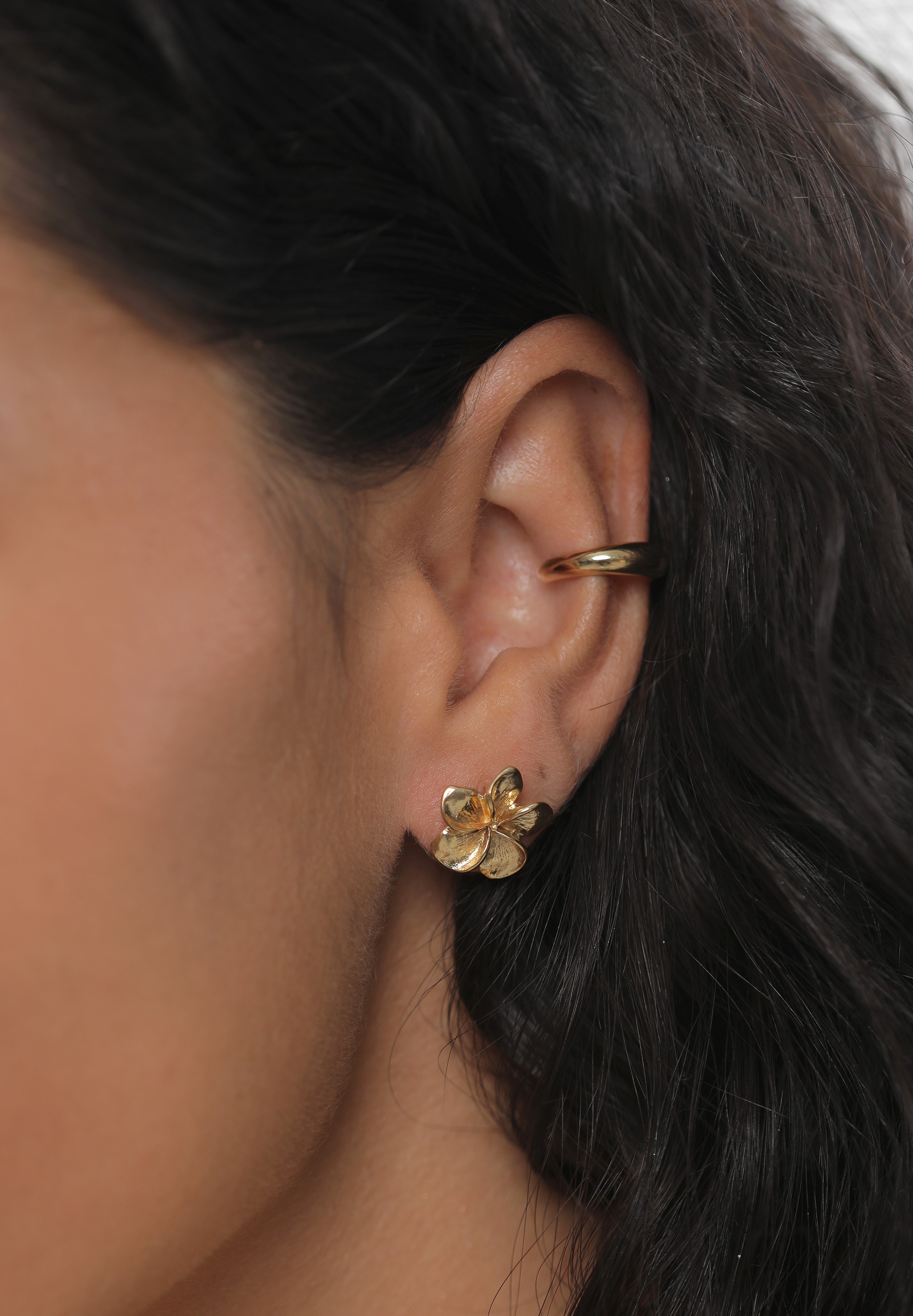 Elli Paar Ohrstecker »Frangipani Blüte Blume Filigran 925 Silber«