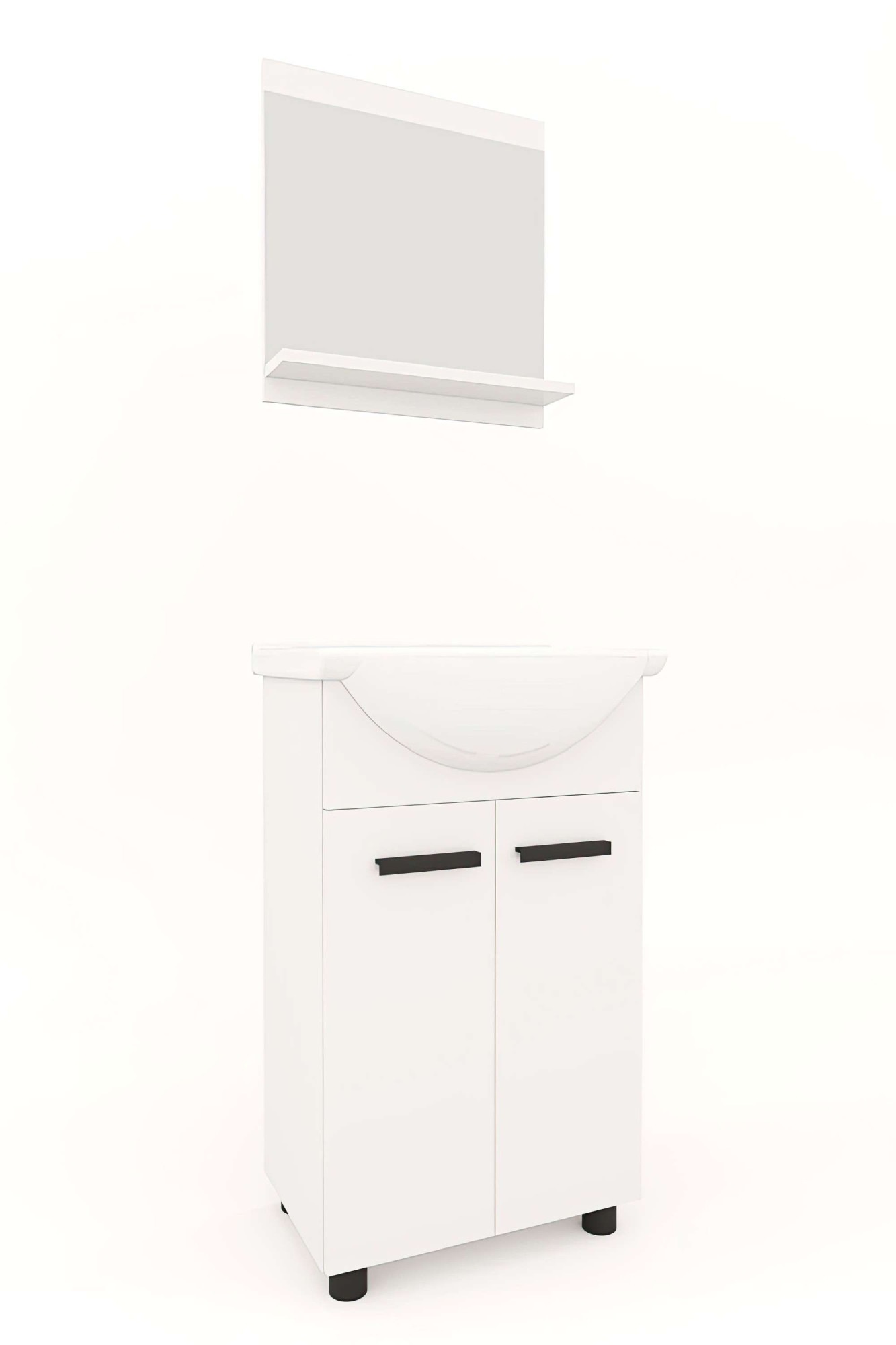 WELLTIME Badmöbel-Set »Badmöbel-Set Paulo, Waschbeckenunterschrank mit Waschbecken, Spiegel« weiß;Keramik
