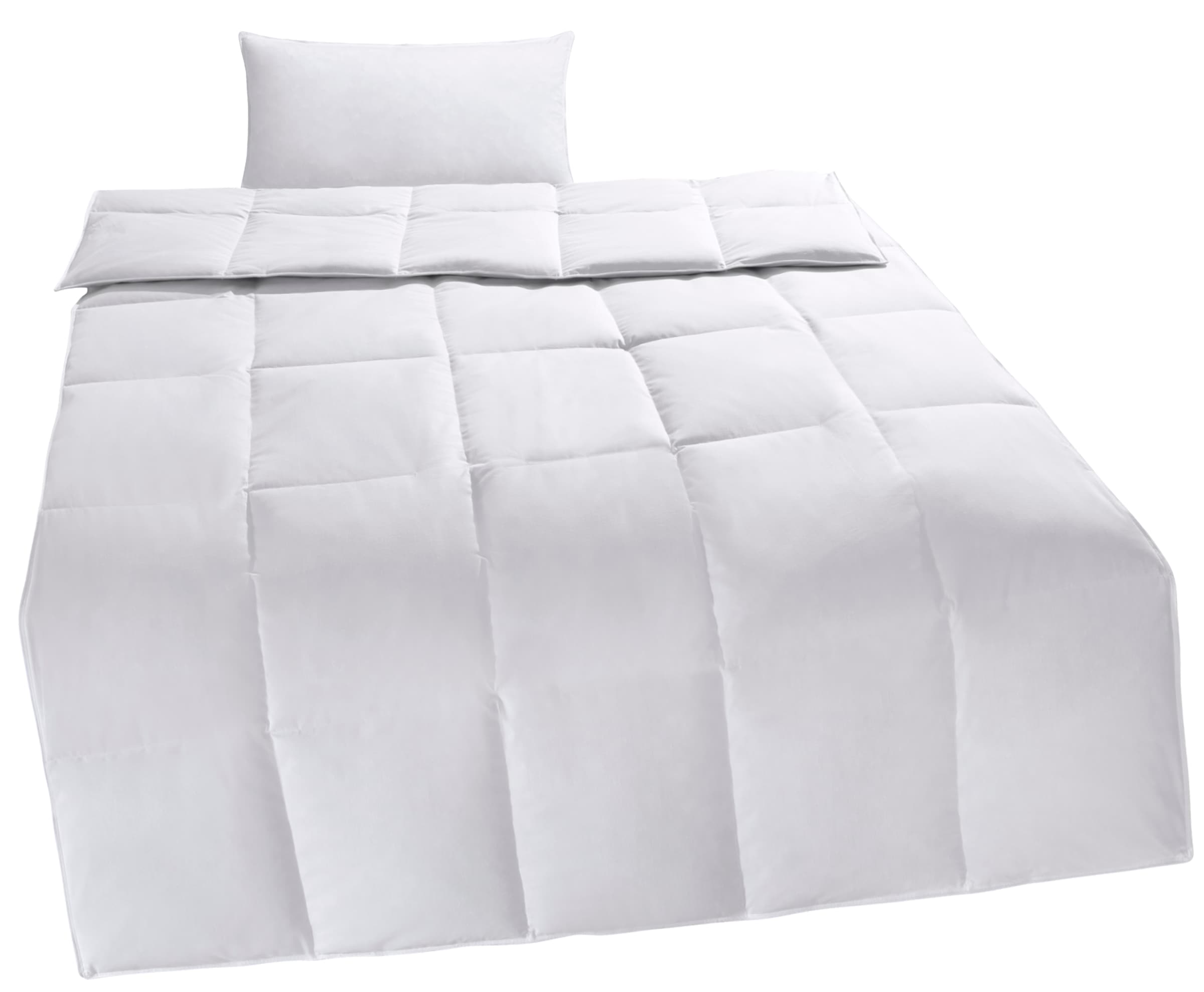 my home Daunenbettdecke + Kopfkissen »Cavanelle Bettdecke 135x200 cm, 155x220 cm« Set mit Kissen 40x80 oder 80x80 cm, Sommer, Winter, Made in Germany