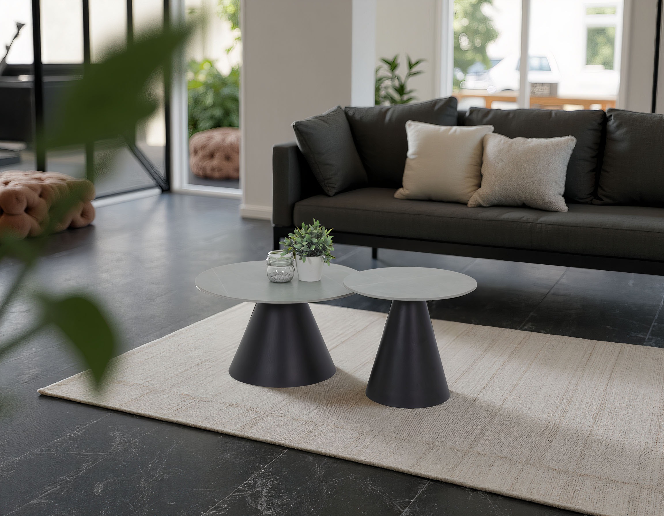 HELA Couchtisch »DUSTIN« Set, 2 Stk. tlg. 2er Set Couchtisch; rund; Sintere günstig online kaufen