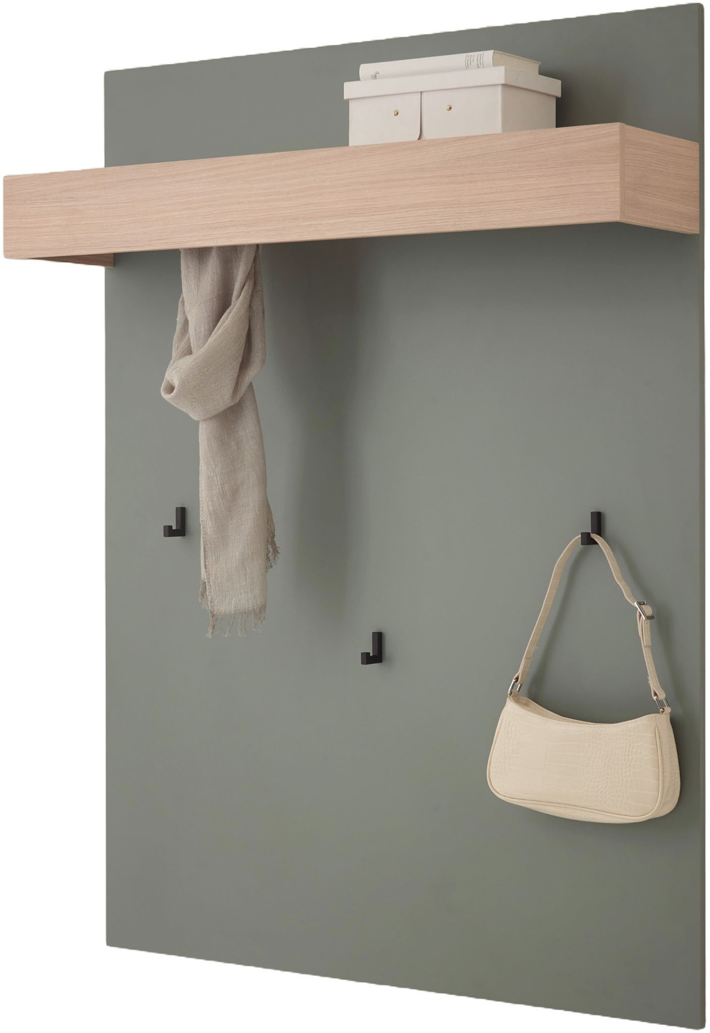 INOSIGN Garderobenpaneel »GiRON/CiTY, Wandregal in vier Farben, Flurgarderobe mit Hutablage«, mit Kleiderstange und Haken, 100 cm breit