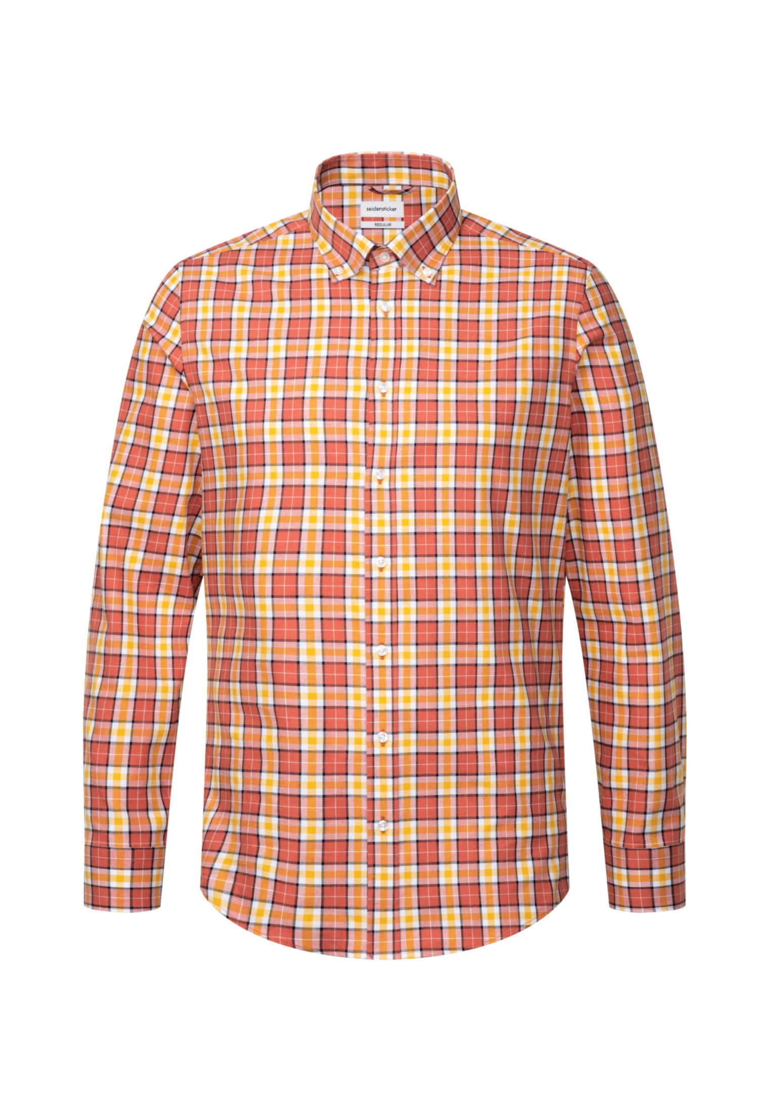 seidensticker Flanellhemd »Regular«, Regular Langarm Button-Down-Kragen Karo