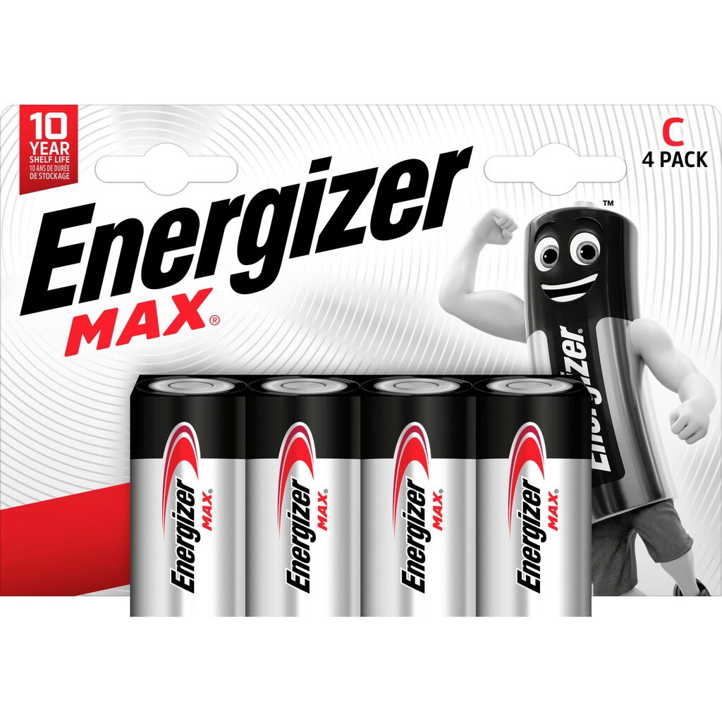 Energizer Batterie »4er Pack MAX C Alkaline«, (Packung, 4 St.)