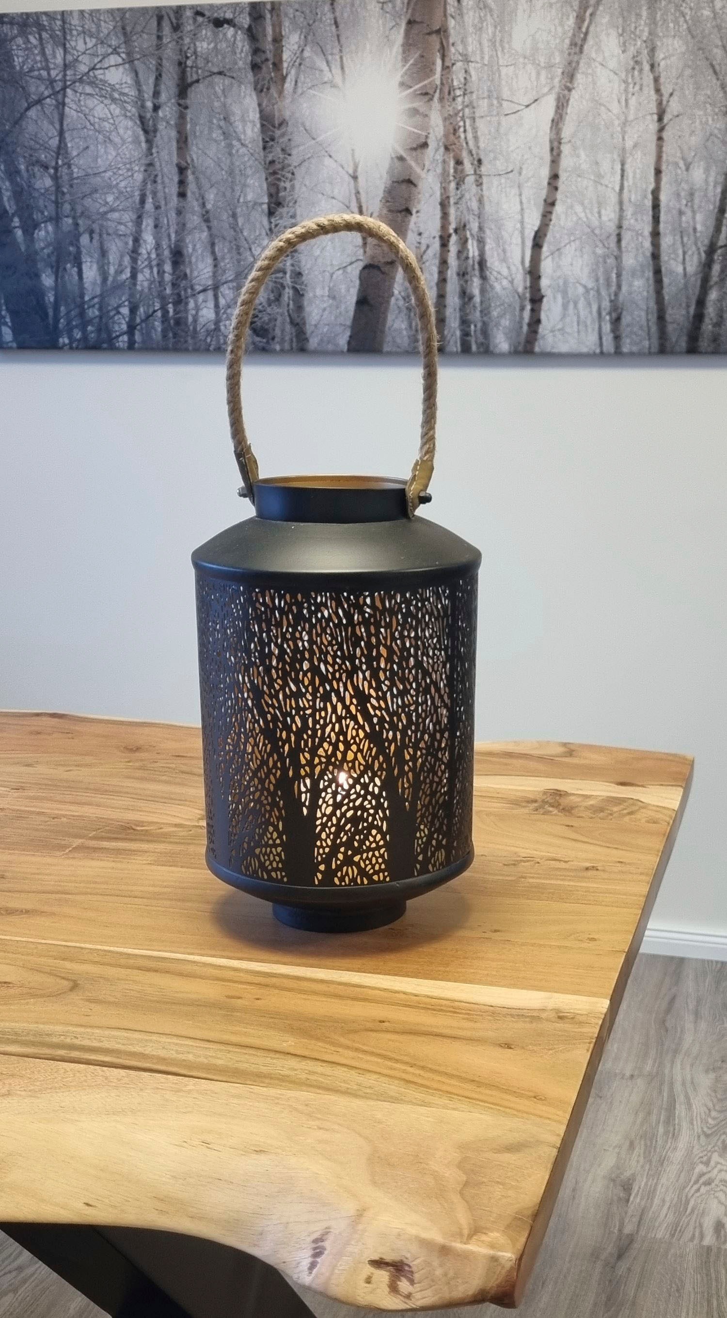 Ambiente Haus Kerzenlaterne »Laterne Walddesign, Tau Griff - (H) 50cm«, (1 St.)