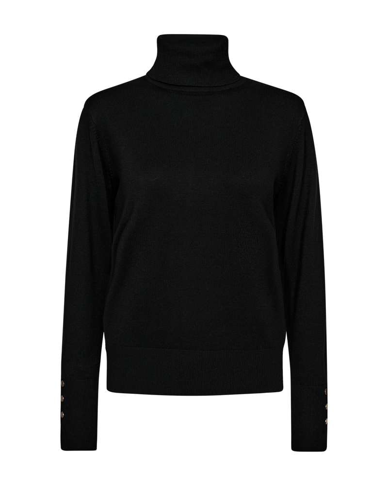 FREEQUENT Rollkragenpullover »Style Katie« Strickpullover mit Knopfleiste an den Ärmeln / Viskose-Stretch