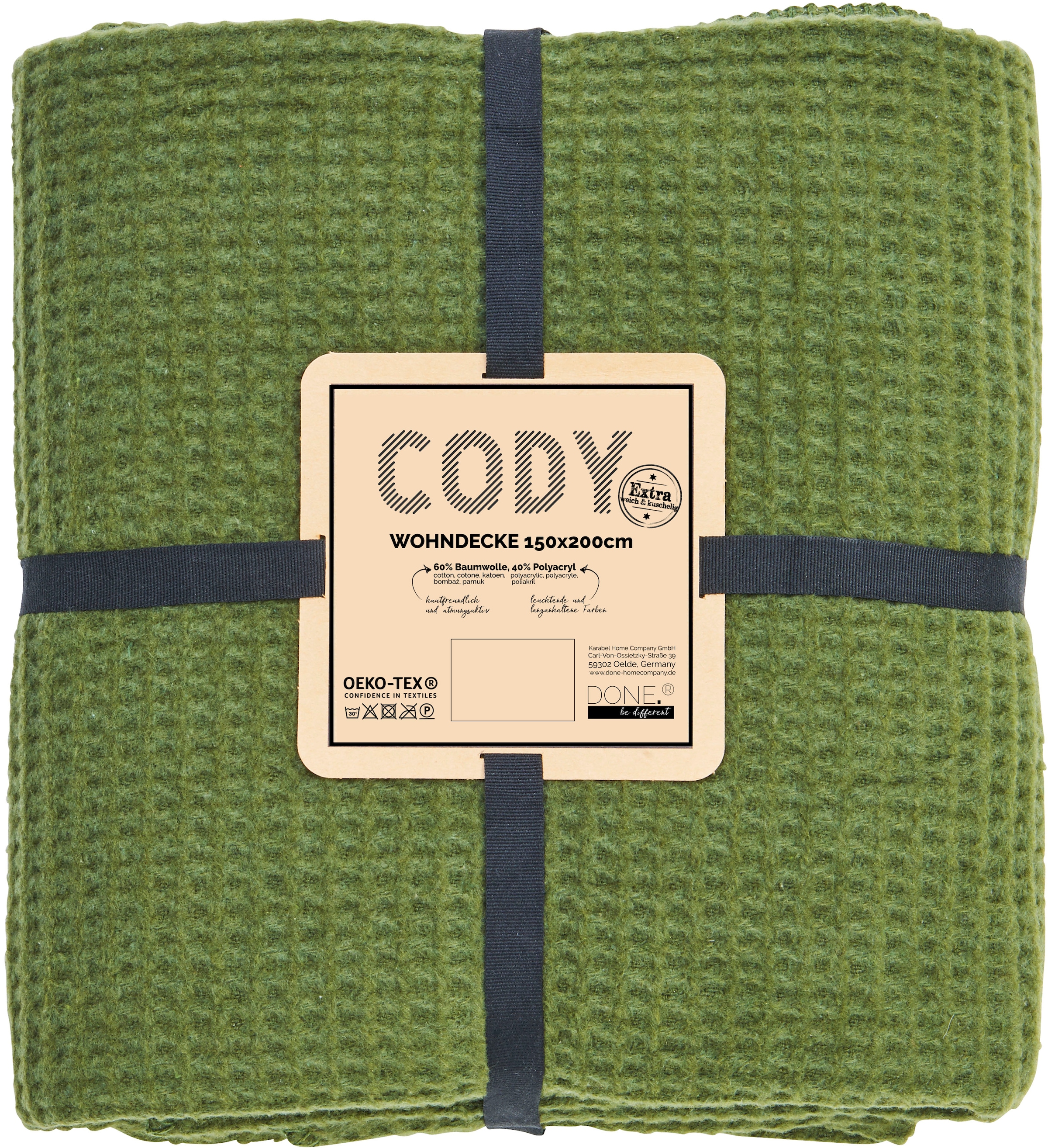 done.® Wohndecke »Cody«, kuschelige Wohndecke aus feinem Waffel Piqueé, Kuscheldecke