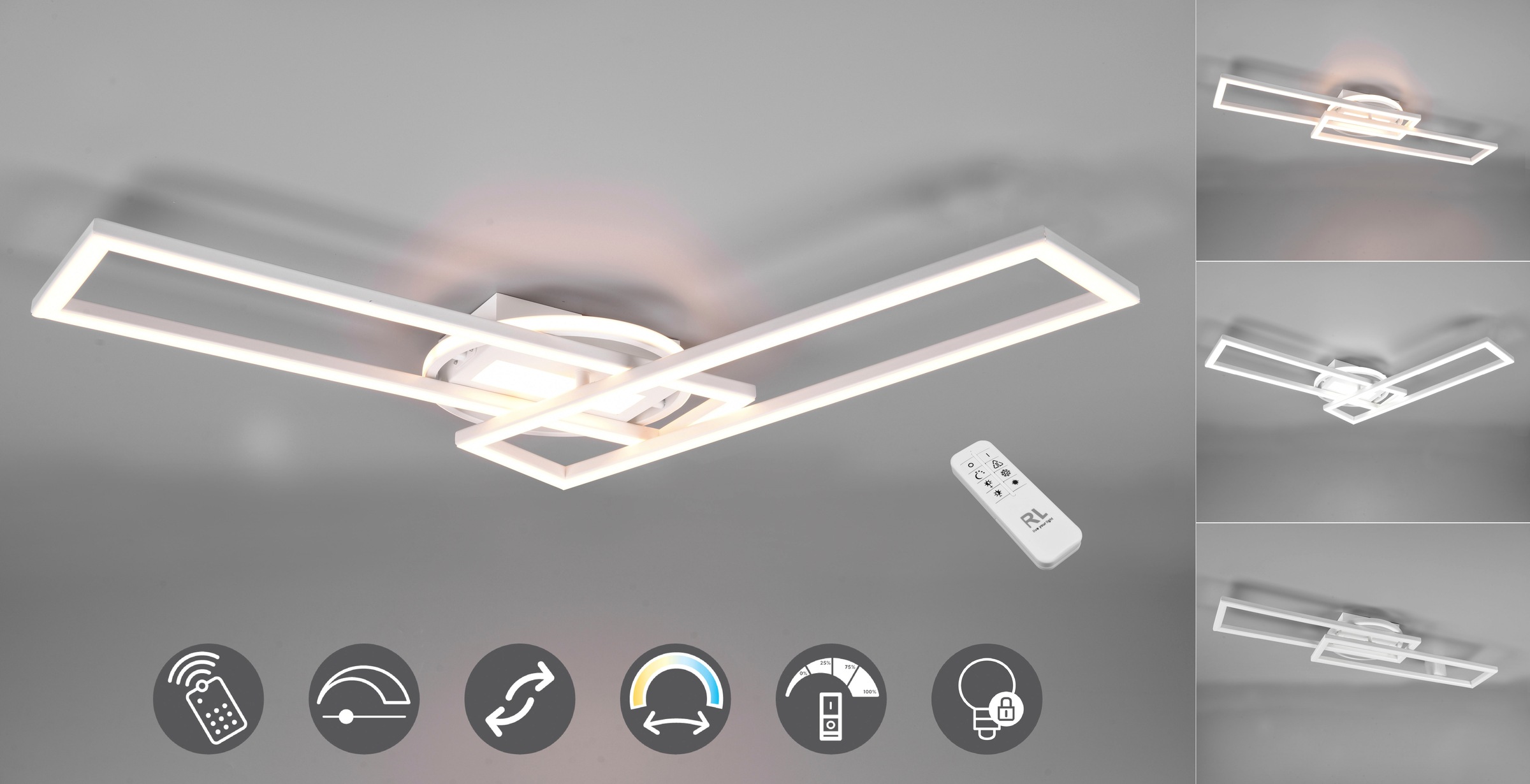 REALITY Leuchten LED Deckenleuchte »Twister« LED-Board 1 Stk. warmweiß - ka günstig online kaufen