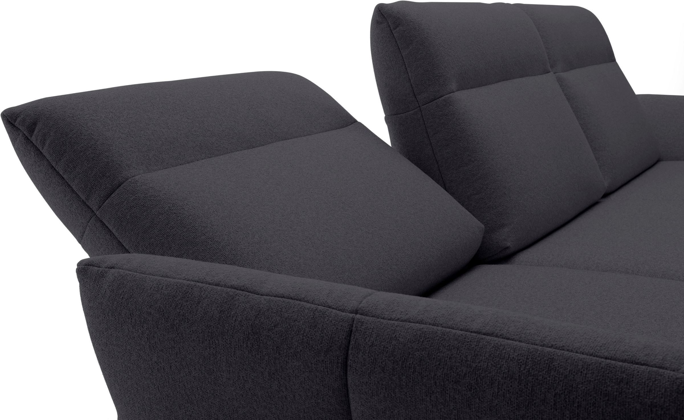 Creation BY ROLF BENZ Ecksofa »CR.460«, Sockel in Eiche, Winkelfüße in Umbragrau, Breite 318 cm