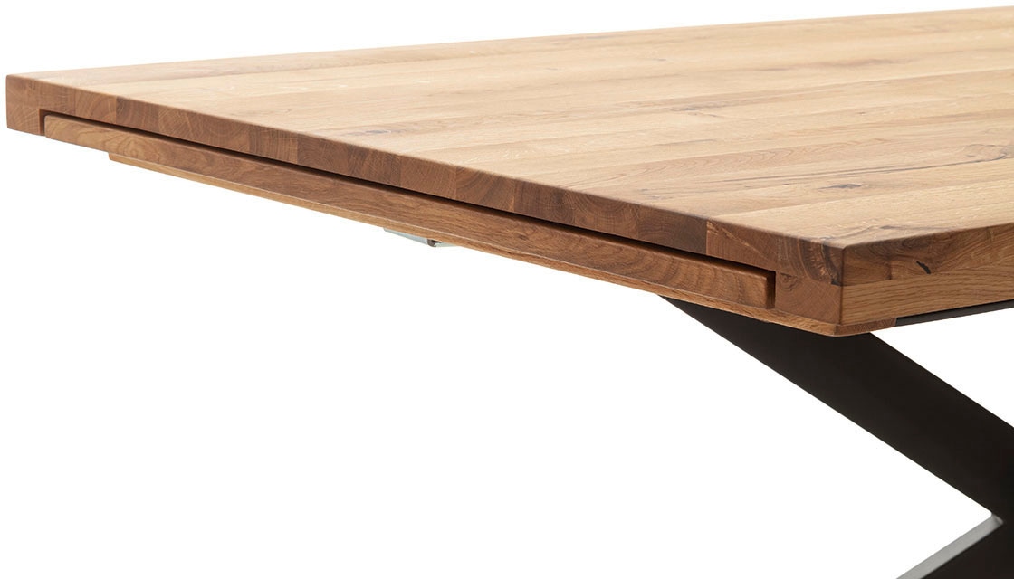 MCA furniture Esstisch »BARLETTA Auszugtisch 180-280 cm«, (Einzelstück), massiv,durchgehende Lamelle,aufgedoppelt,Metall,Tischplatte 5,0 cm
