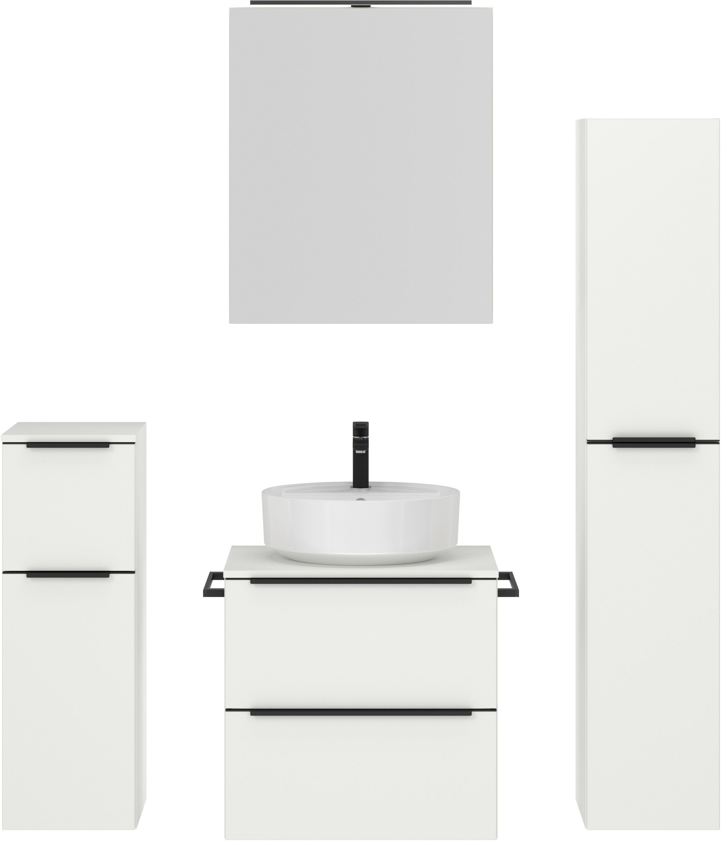 nobilia® Badmöbel-Set »Alvene« vormontiert, mit Soft-Close, 4 Stk. tlg. günstig online kaufen