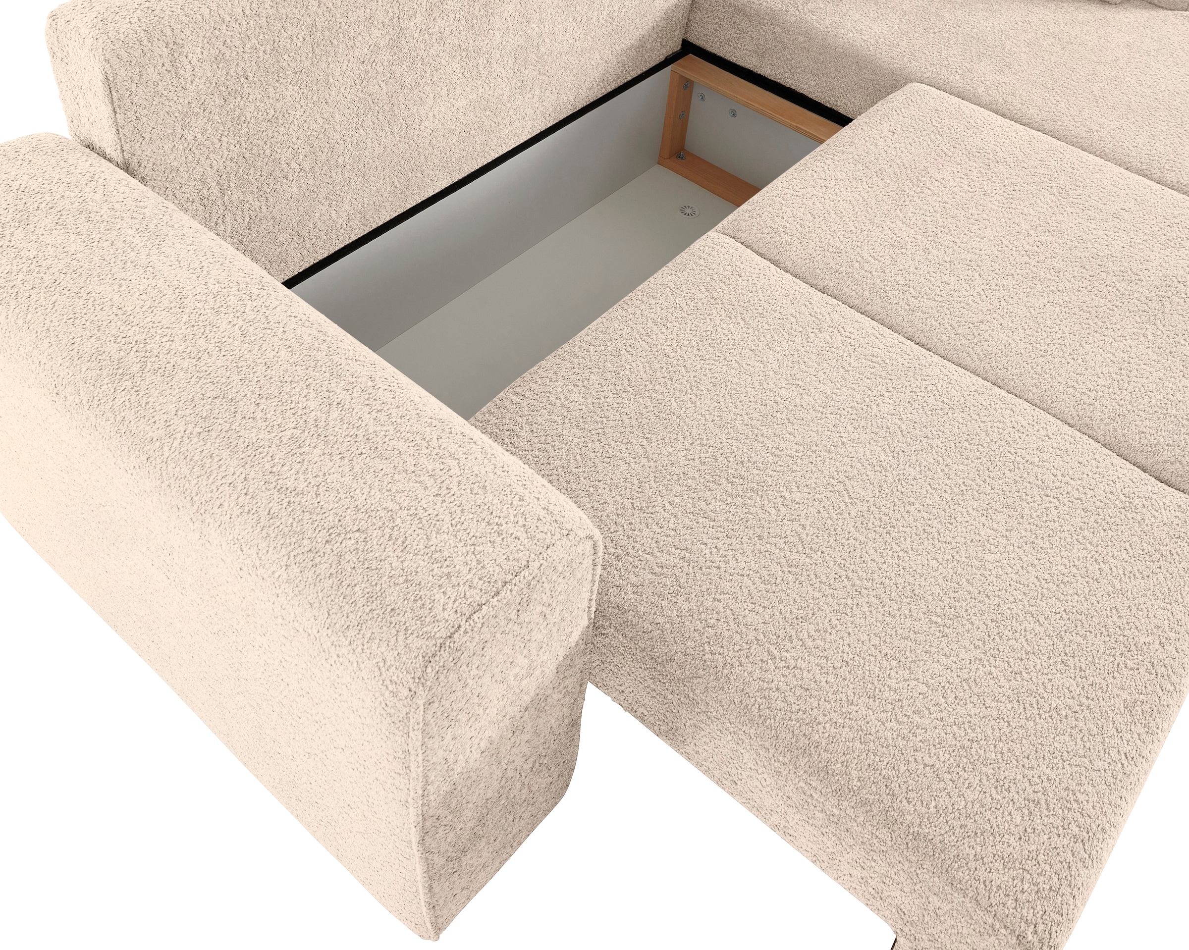 Guido Maria Kretschmer Home&Living Ecksofa »Györ«, L-Form, wahlweise mit Bettfunktion und Bettkasten incl. 2 Zierkissen