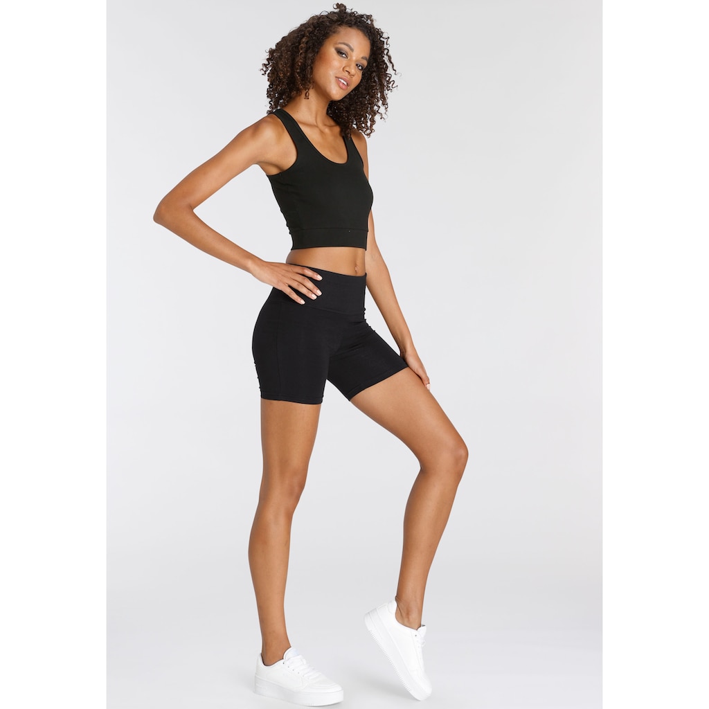 LASCANA Shorts »mit breitem Bündchen«, und Logodruck, Loungewear