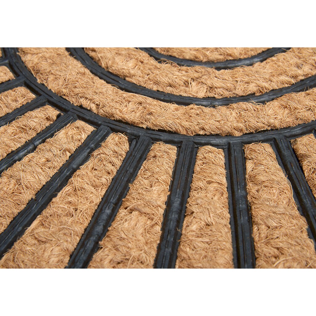 HANSE Home Fußmatte »Mix Mats Gummi-Kokos Halbrund Geometric Ornament«, halbrund