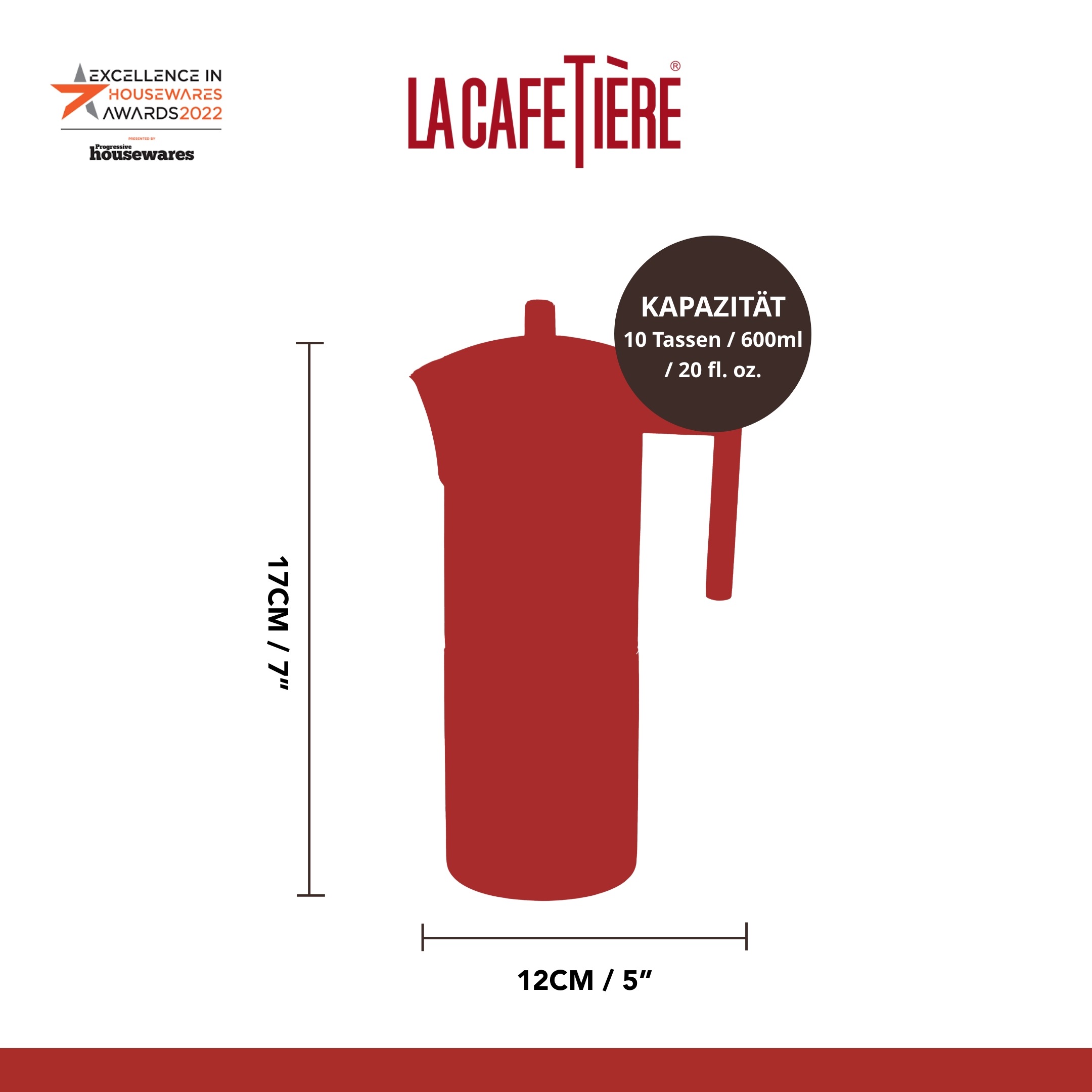 La Cafetière Espressokocher »La Cafetière«, 0,6 l Kaffeekanne, aus hochwertigem, rostfreien Edelstahl mit induktionsgeeignetem Boden