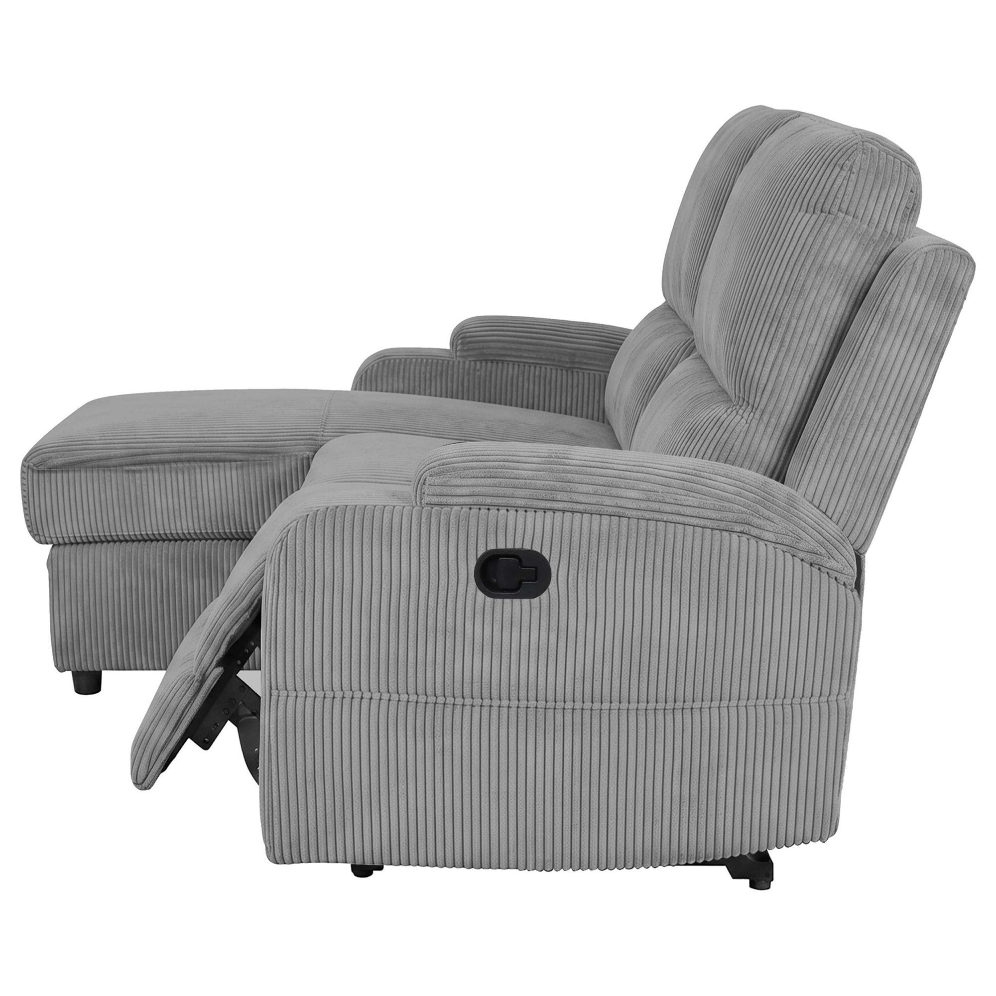 OTTO home Ecksofa »NAPORI Cord, L-Form, 210cm, man./elektr. Relaxfunktion« USB-A bei elektr. Variante, Staukasten, Seitentaschen u. Federkern