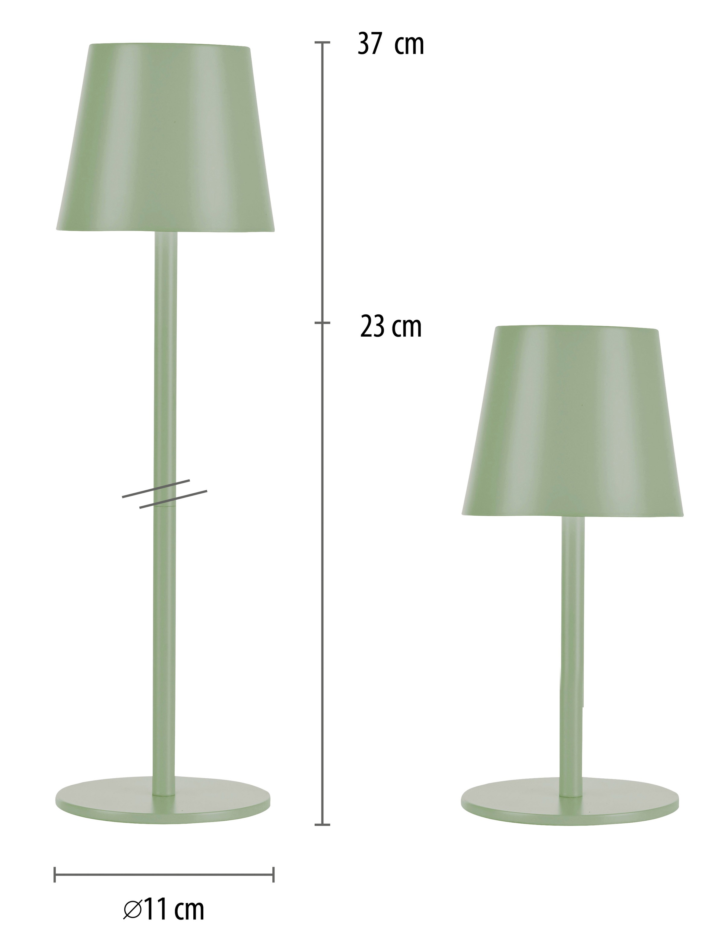 JUST LIGHT LED Tischleuchte »EURIA, 2er Set«, 1 flammig, Leuchtmittel LED-Board | LED fest integriert, LED Akku Tischlampe
