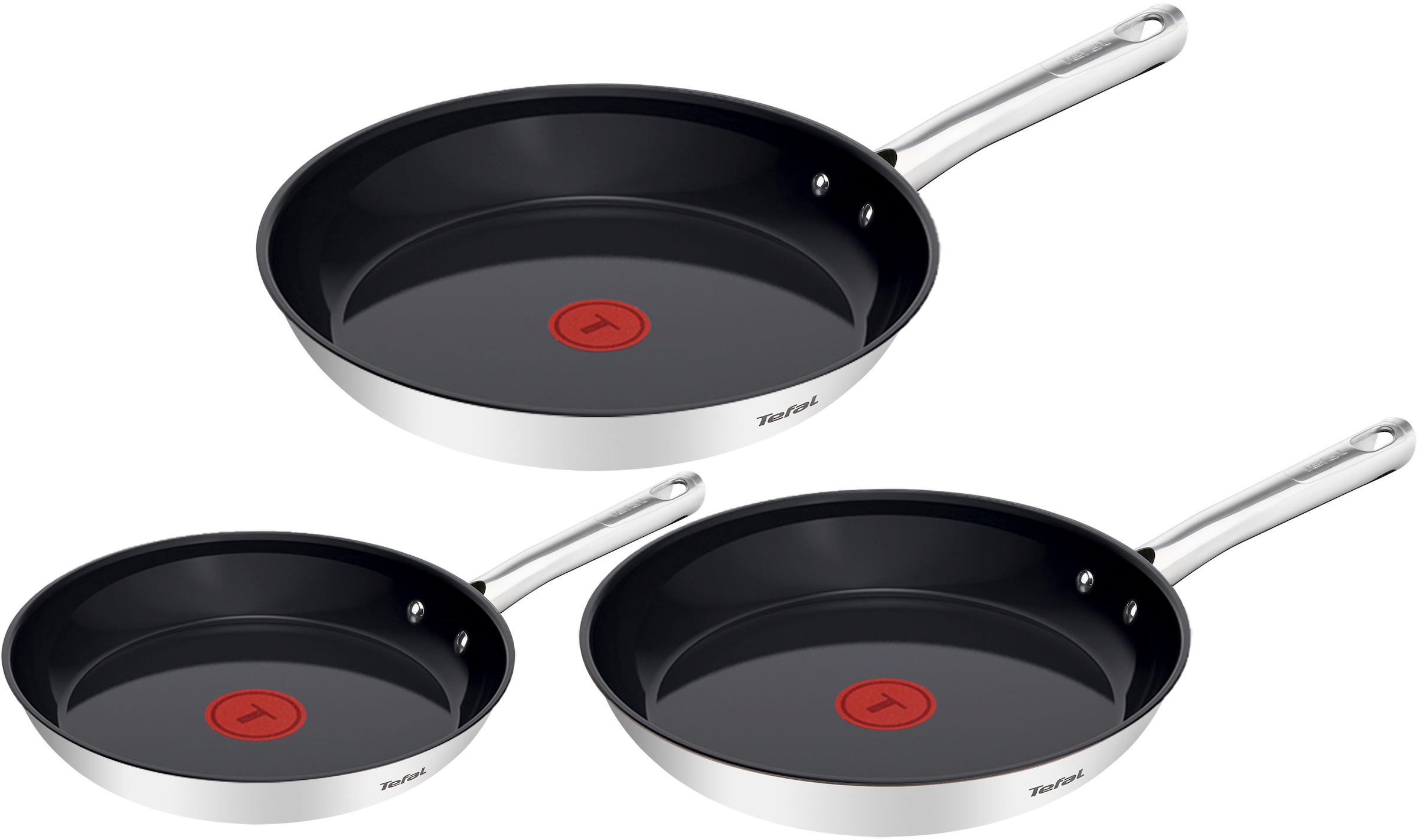 Tefal Pfannen-Set »Duetto On« Edelstahl Set, 3 Stk. tlg. Antihaftbeschichtu günstig online kaufen