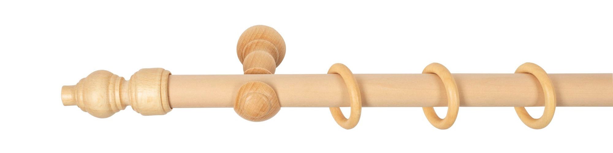 SN DECO GROUP Gardinenstange »Filigrano«, 1 läufig-läufig, Fixmaß, 28 mm, Holz, verschiedene Längen und Farben, Komplettset