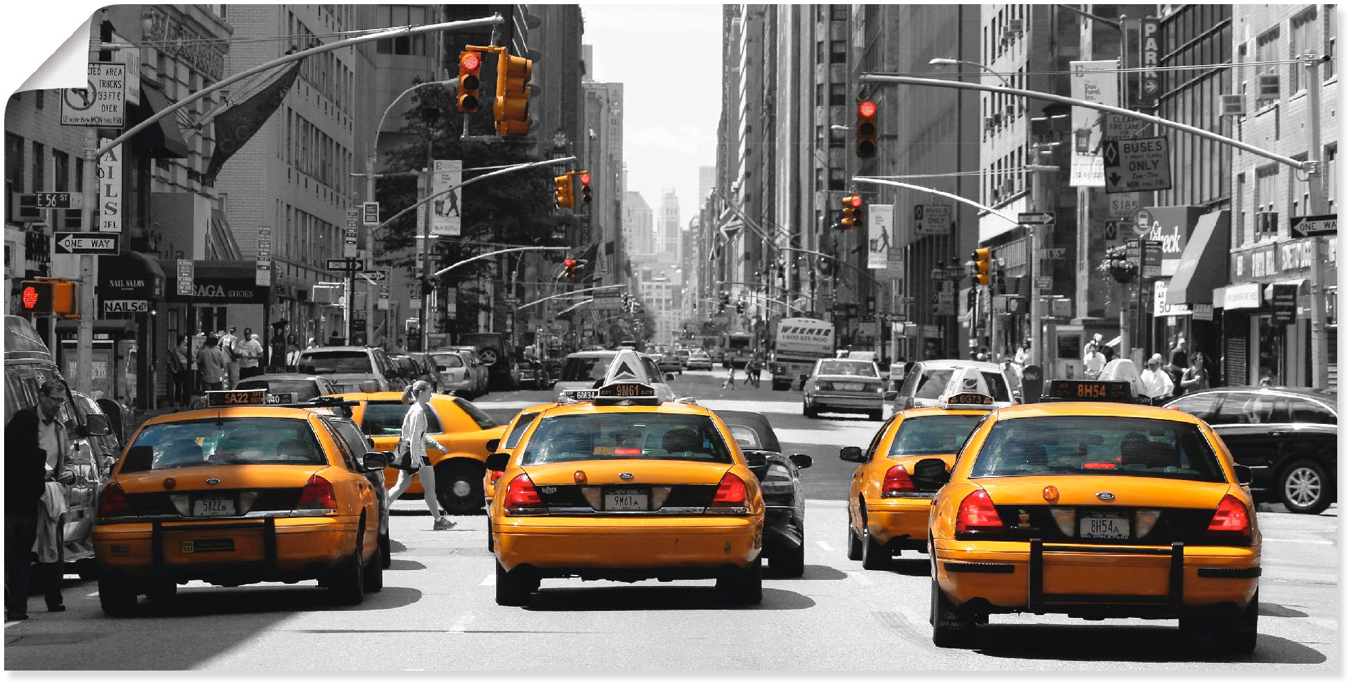 Artland Wandbild »Taxis in New York«, Amerika, (1 St.), als Leinwandbild, Wandaufkleber oder Poster in versch. Größen