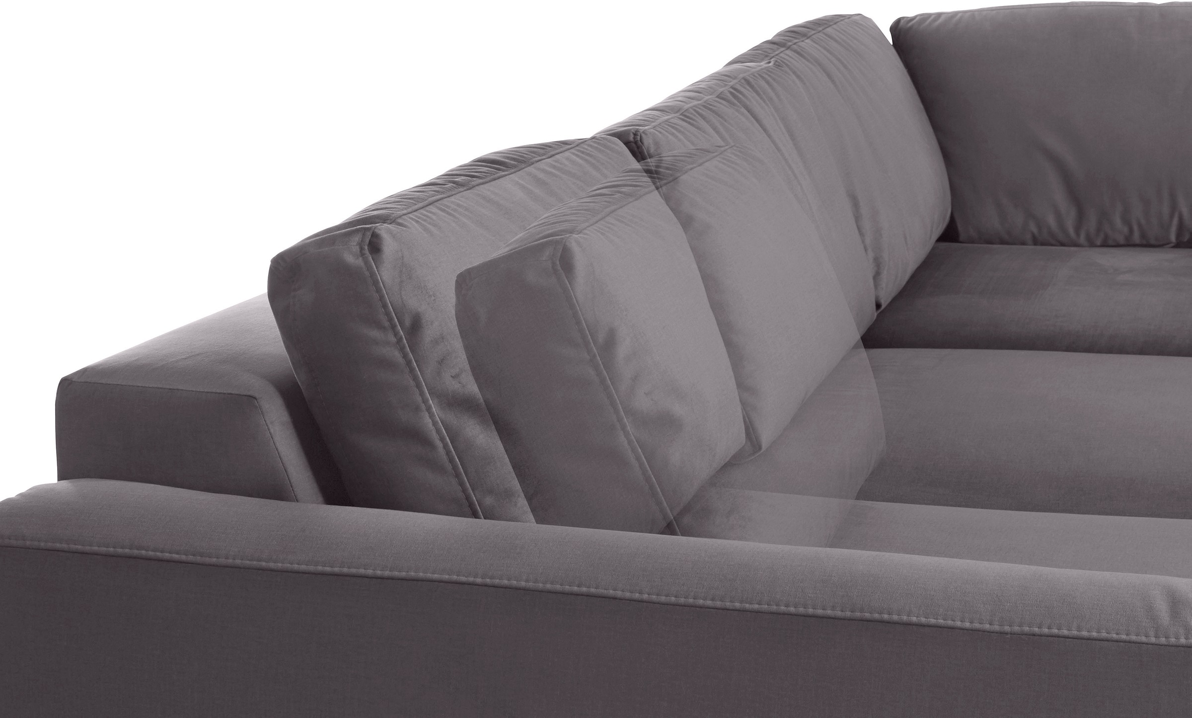 Places of Style Ecksofa »Bloomfield, Breite 304cm, Mega Polsterecke mit viel Platz, L-Form«, extra tiefe Sitzfläche, wahlweise mit Sitztiefenverstellung
