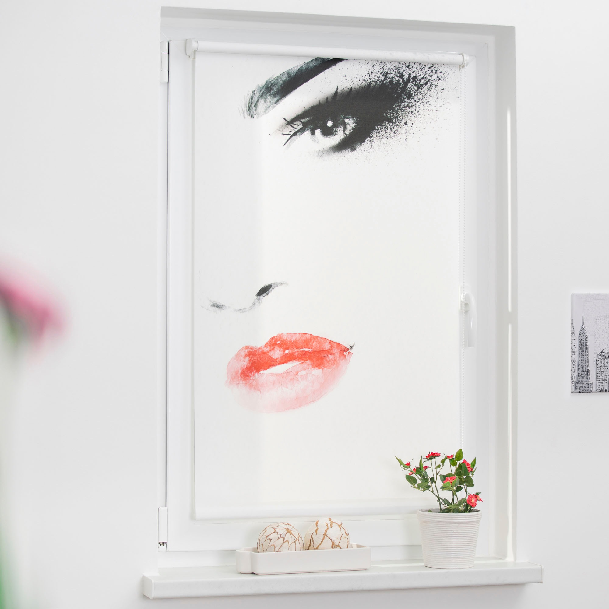 LICHTBLICK ORIGINAL Seitenzugrollo »Klemmfix Motiv Face«, Lichtschutz, ohne günstig online kaufen