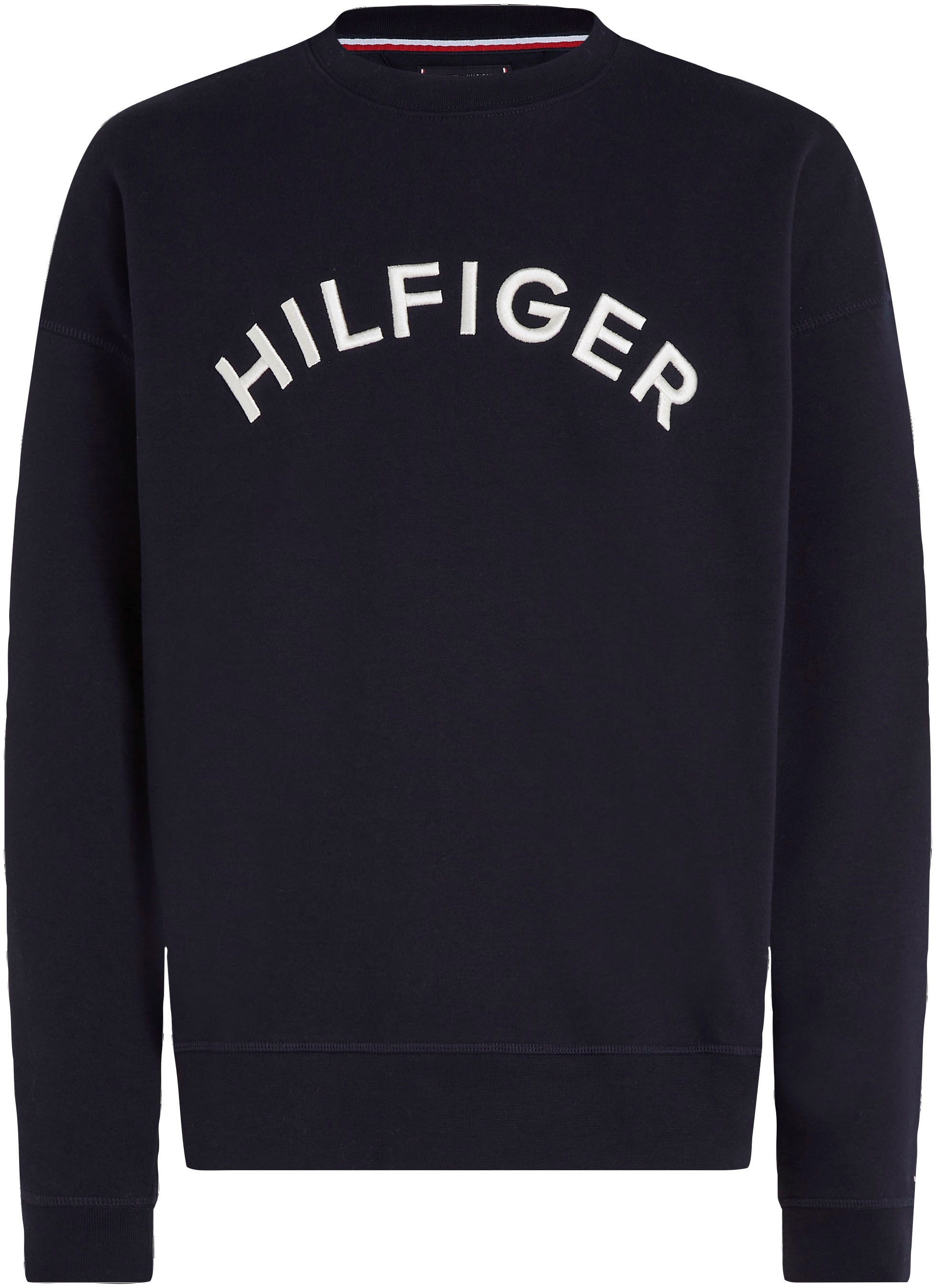 Tommy Hilfiger Sweatshirt mit bestellen ARCHED CREWNECK«, Rippbündchen »HILFIGER