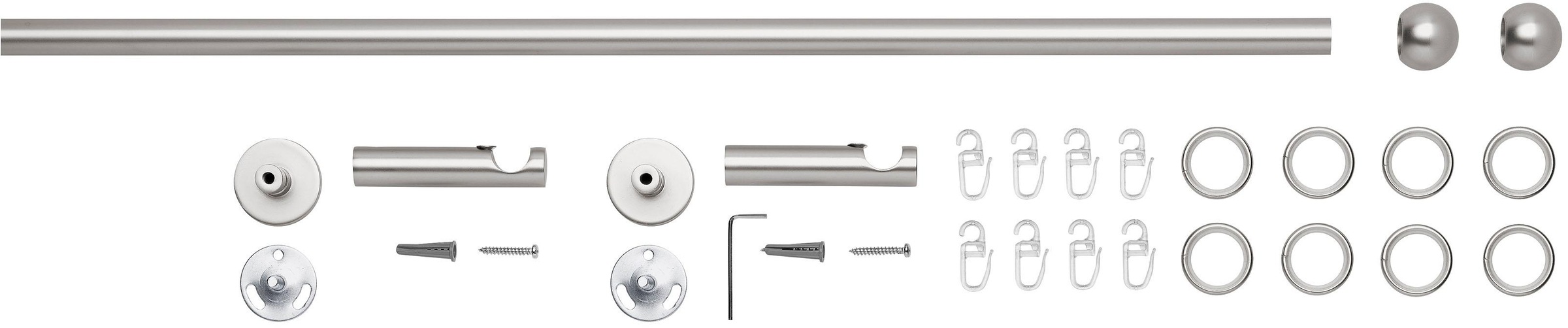 Good Life Gardinenstange »BOLA« Ø 16 mm 1 läufig-läufig Fixmaß mit Ringen günstig online kaufen