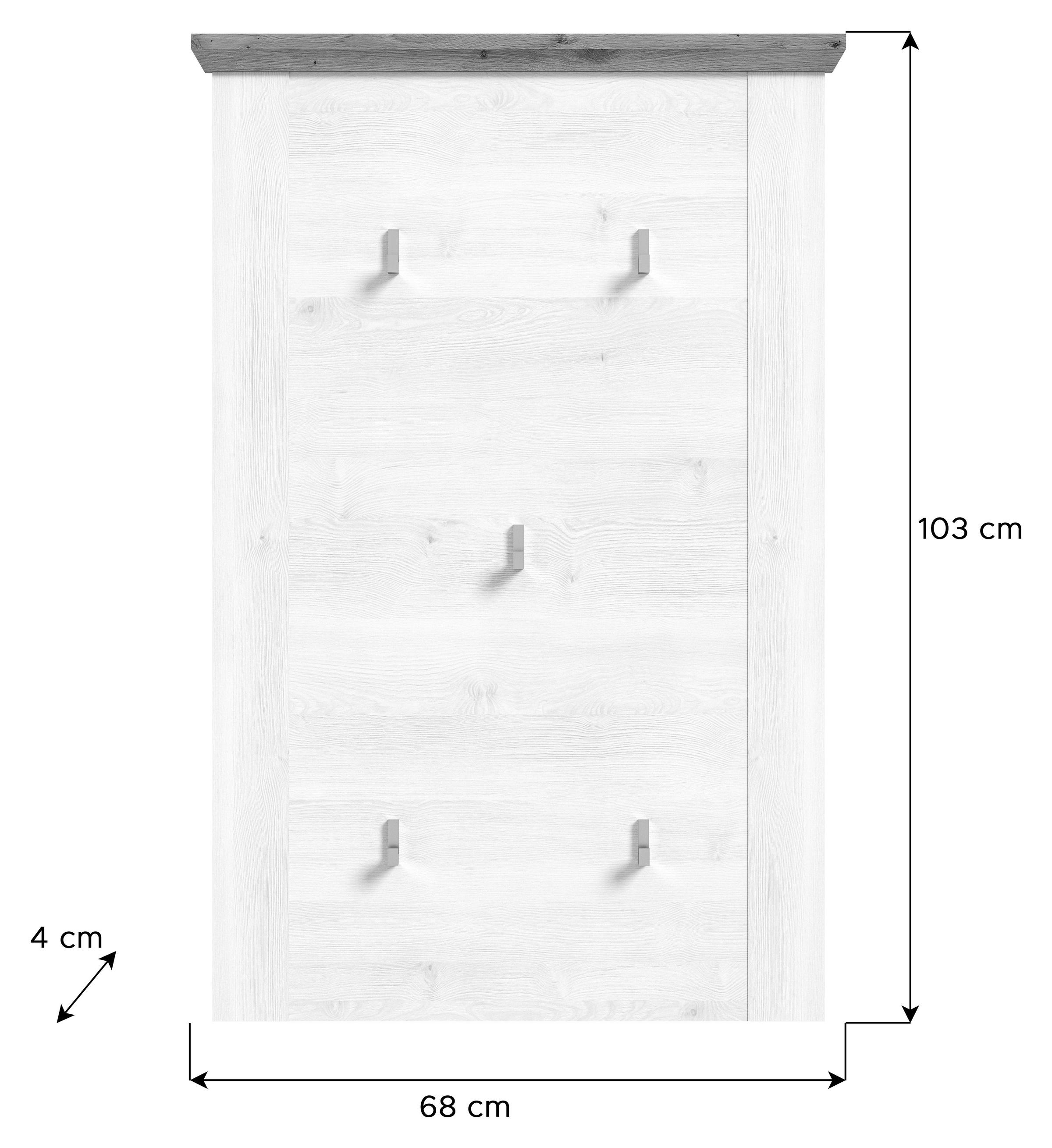 Home affaire Garderobenpaneel »Cosenza, Breite 68cm, in Sibiu Lärche Nachbildung«, Garderobe, Wandpaneel, Wandgarderobe