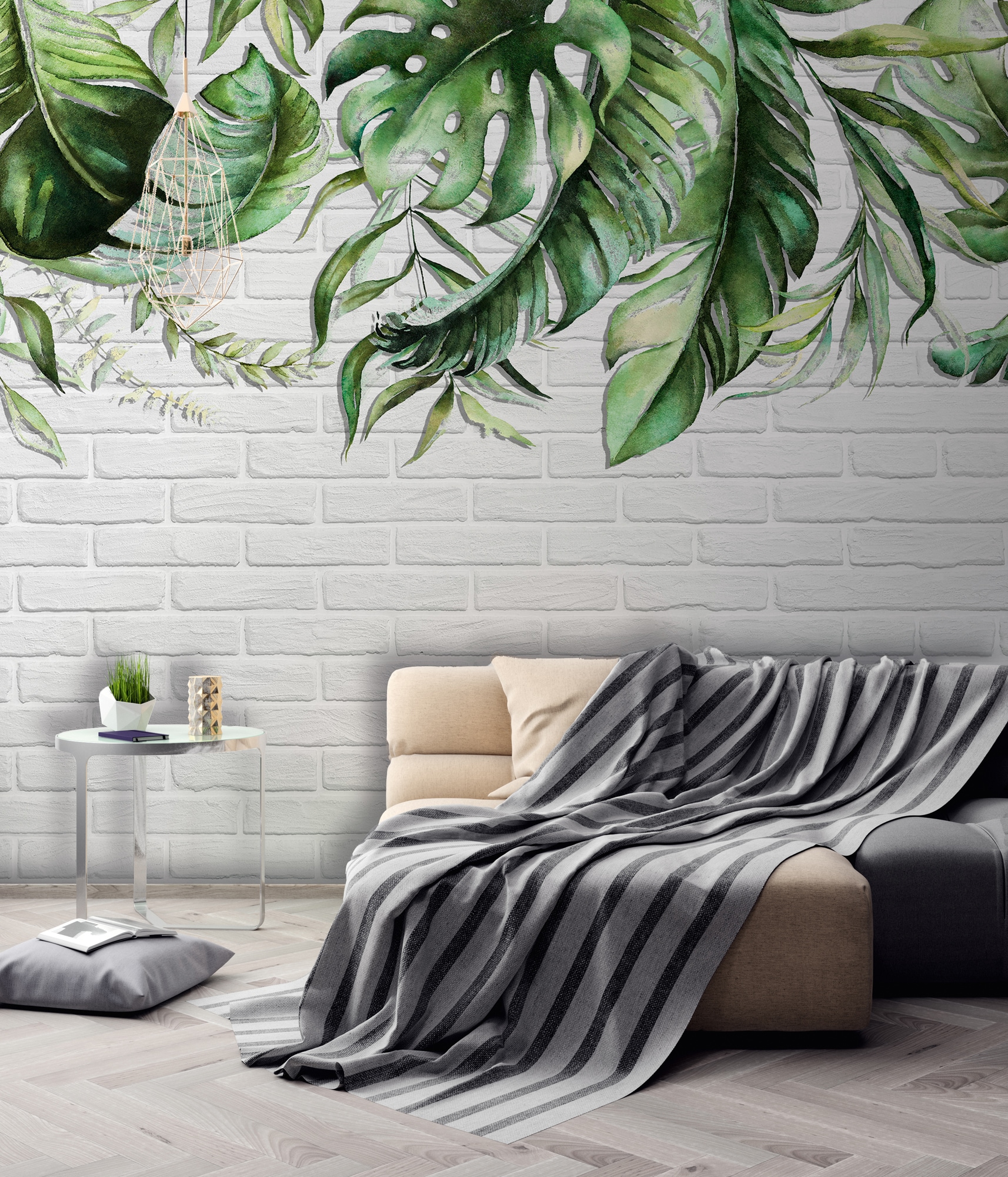 A.S. Création Vliestapete »Pflanzentapete Aquarell Grün Weiß Tropen« matt s günstig online kaufen