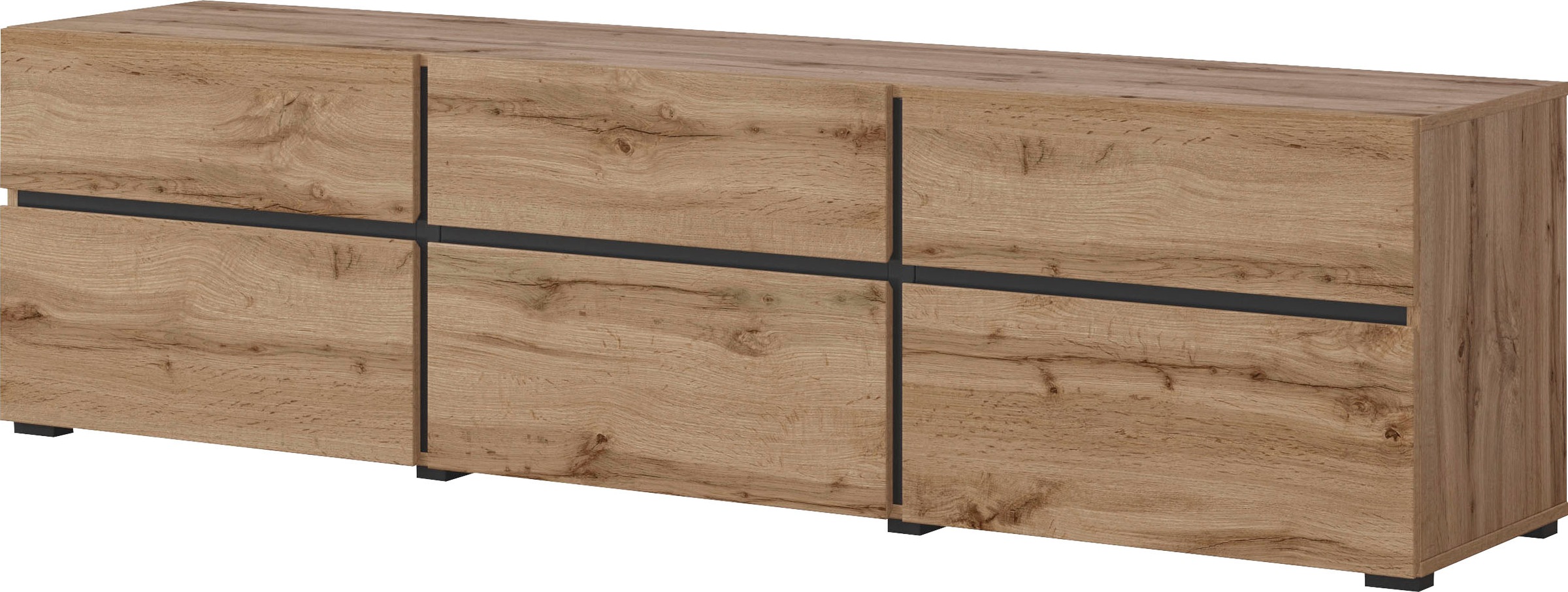 INOSIGN Lowboard »Cross, moderne grifflose TV-Kommode,3 Klappen/3 Schubkäst günstig online kaufen