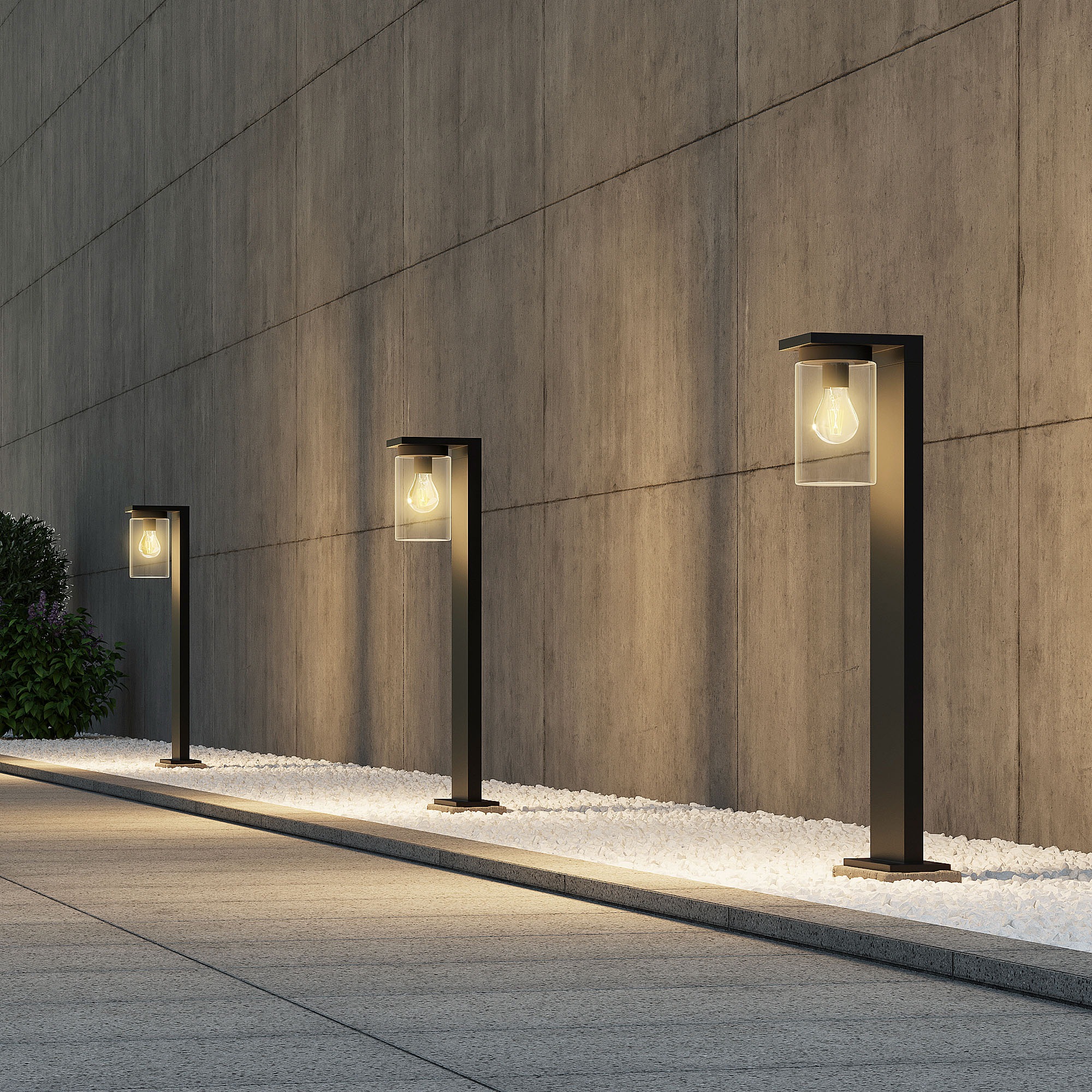 TRIO Leuchten Außen-Stehlampe »ARDILA, Stehleuchte Outdoor Garten Terrasse, exkl 1xE27 max 40W«, 1 flammig, Leuchtmittel E27 | Leuchtmittel wechselbar, Garten Stehlampe IP44 mit Dämmerungssensor, Pollerleuchte Höhe 65cm