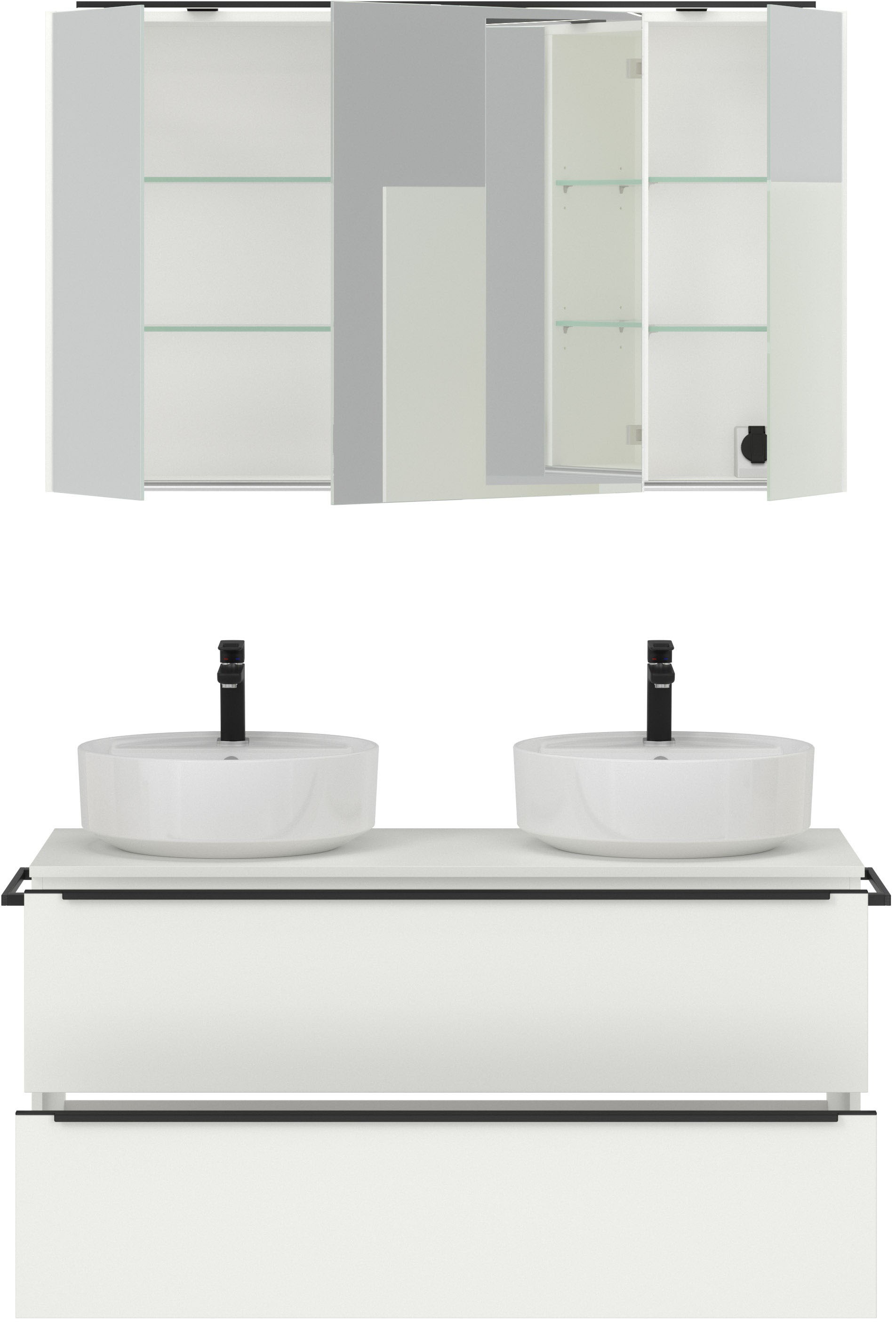 nobilia® Badmöbel-Set »Alvene« vormontiert, mit Soft-Close, 2 Stk. tlg.