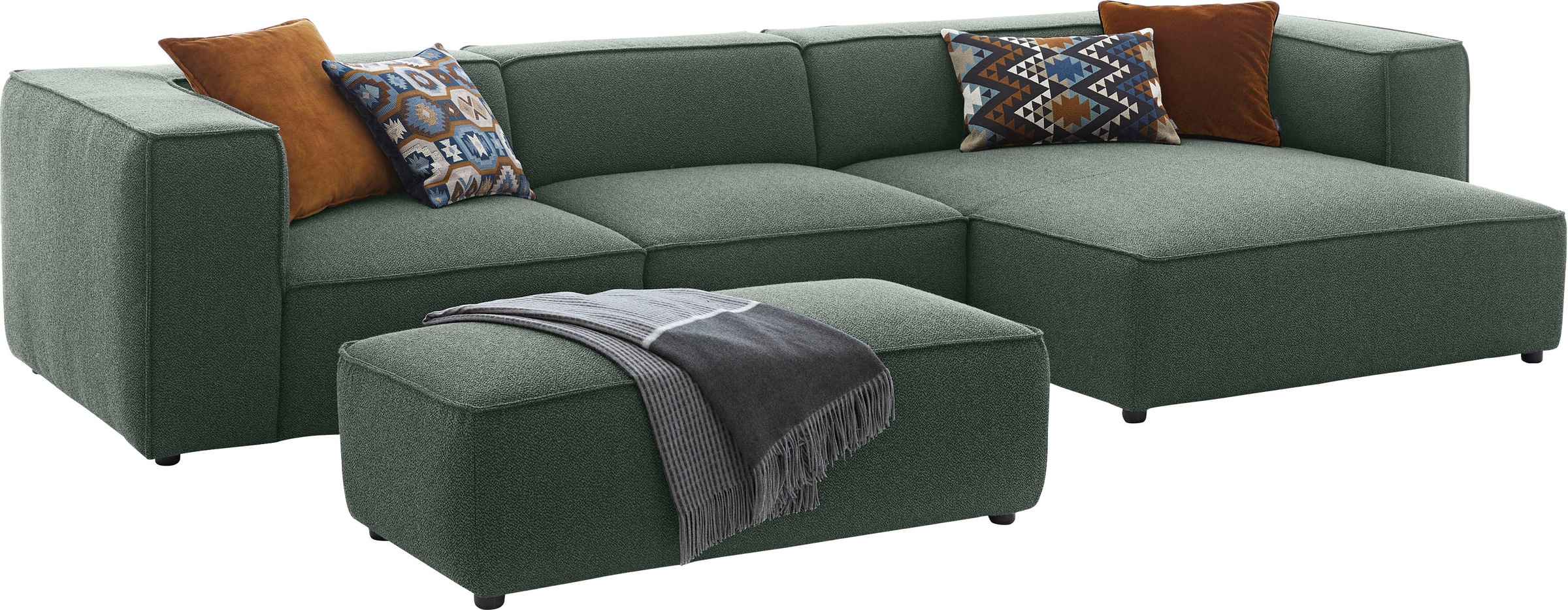 W.SCHILLIG Ecksofa »around-the-block«, mit eleganter Biese, mit Federkern, Breite 341 cm