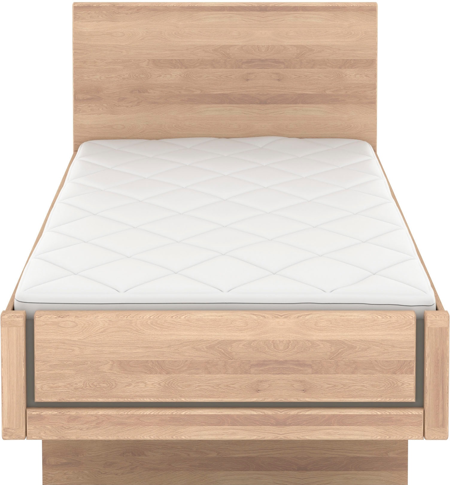 Musterring Holzbett »Sorrent, Bettgestell, Bettrahmen, teilmassiv Eiche«, (MADE IN GERMANY), Eiche teilmassiv, Liegehöhenverstellung, Stollenfußteil
