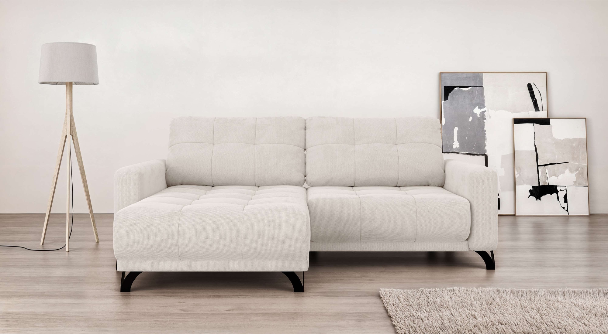 INOSIGN Ecksofa »FAIRVIEW mit verstellbaren Rückenlehne, Maße B/T/H: 234/174/93 cm«, L-Form mit Wellenunterfederung, Recamiere beidseitig montierbar