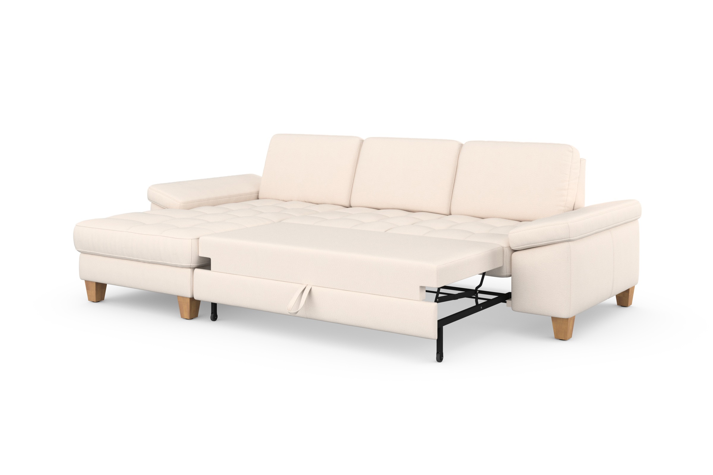 sit&more Ecksofa »Westham L-Form«, mit Recamiere, mit oder ohne Bettfunktion, Bettkasten, Füße Eiche