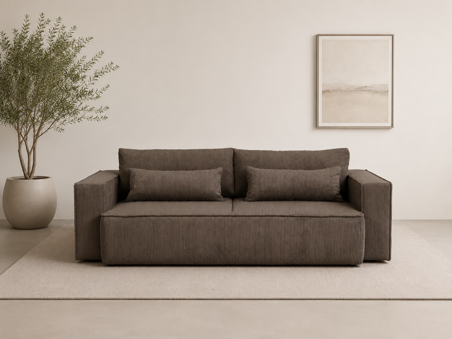 OTTO home 3-Sitzer »Tillian, Schlafsofa, Schlafcouch« Breite 240 cm, Breitkord, Sitzfläche mit Taschenfederkern