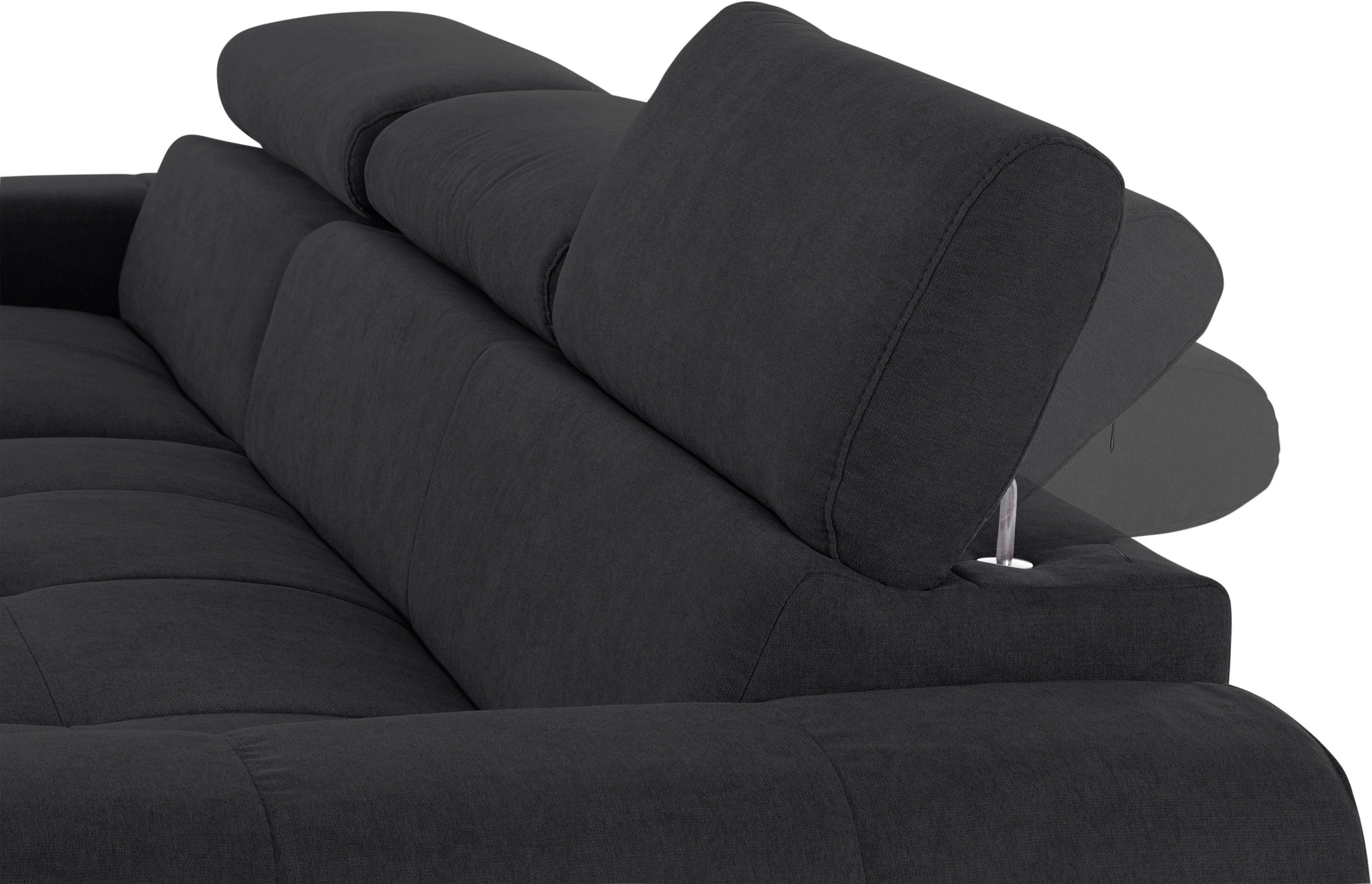 COTTA Ecksofa »Mia L-Form mit 3 Zierkissen«, wahlweise mit Bettfunktion, Bettkasten, Beleuchtung & Wireless-Charger