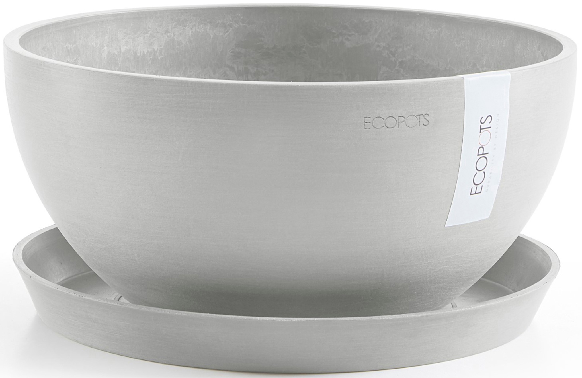 ECOPOTS Blumentopf »Brussels 35 Weißgrau«, für innen und außen: frostsicher, bruchsicher und lichtbeständig