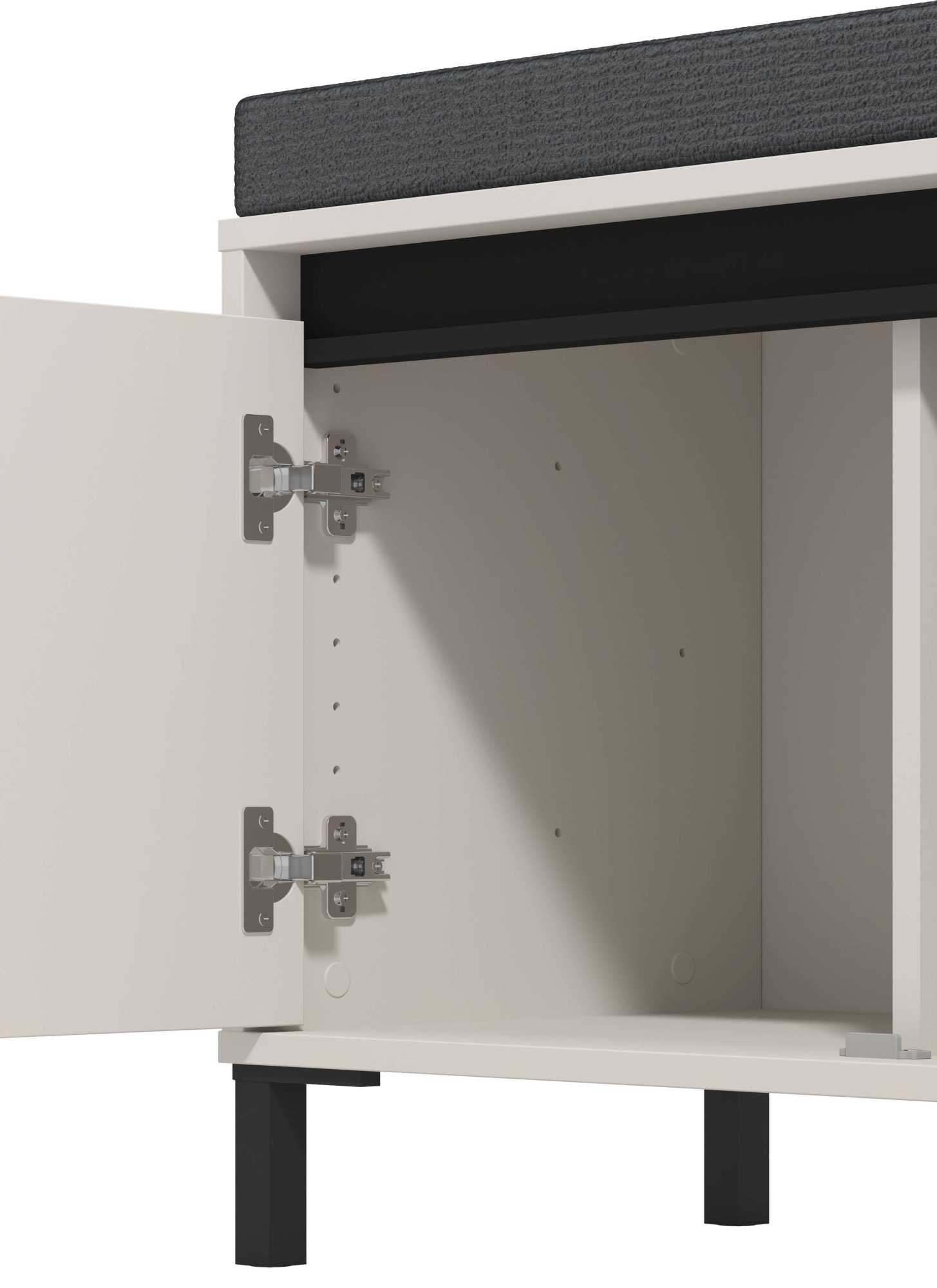 Home affaire Schuhbank »Arran, Schuhschrank, Schuhregal, Schuhtruhe, Schuhkommode, Sitzbank« mit abnehmbarem Sitzkissen, zwei Türen (dahinter zwei Fächer)